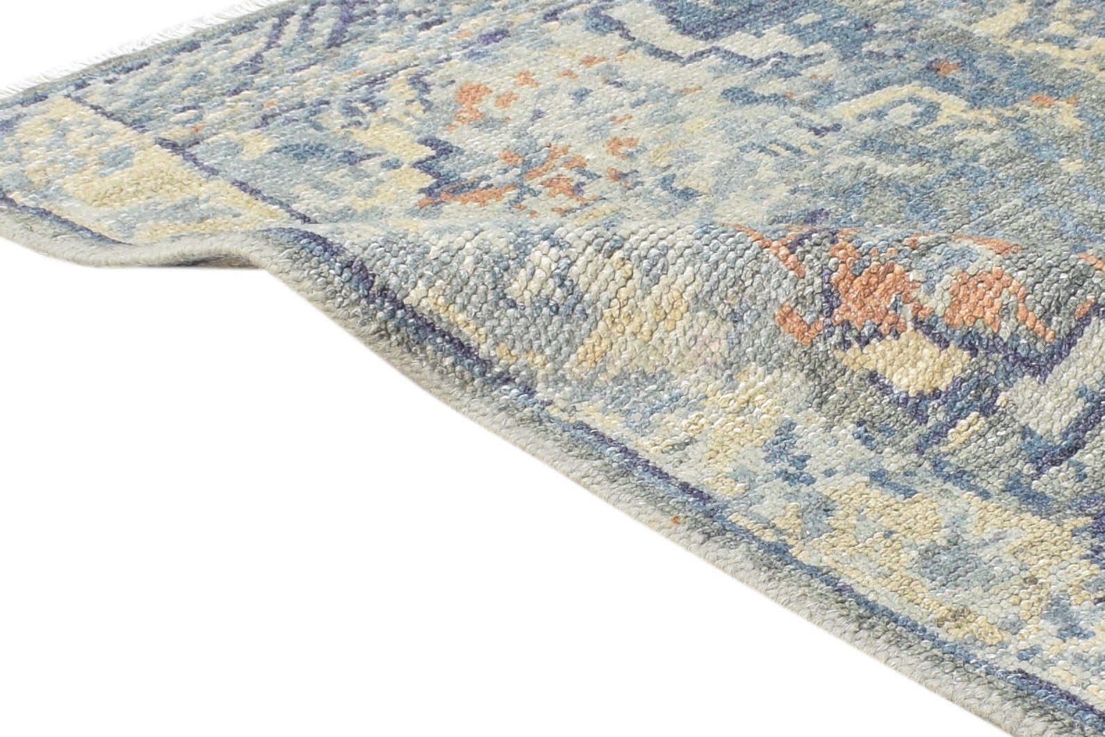 Yevette Wool Silk Beige Rug 2X3 Modern Hand Knotted Heriz-Indian Abstract 7865144311957