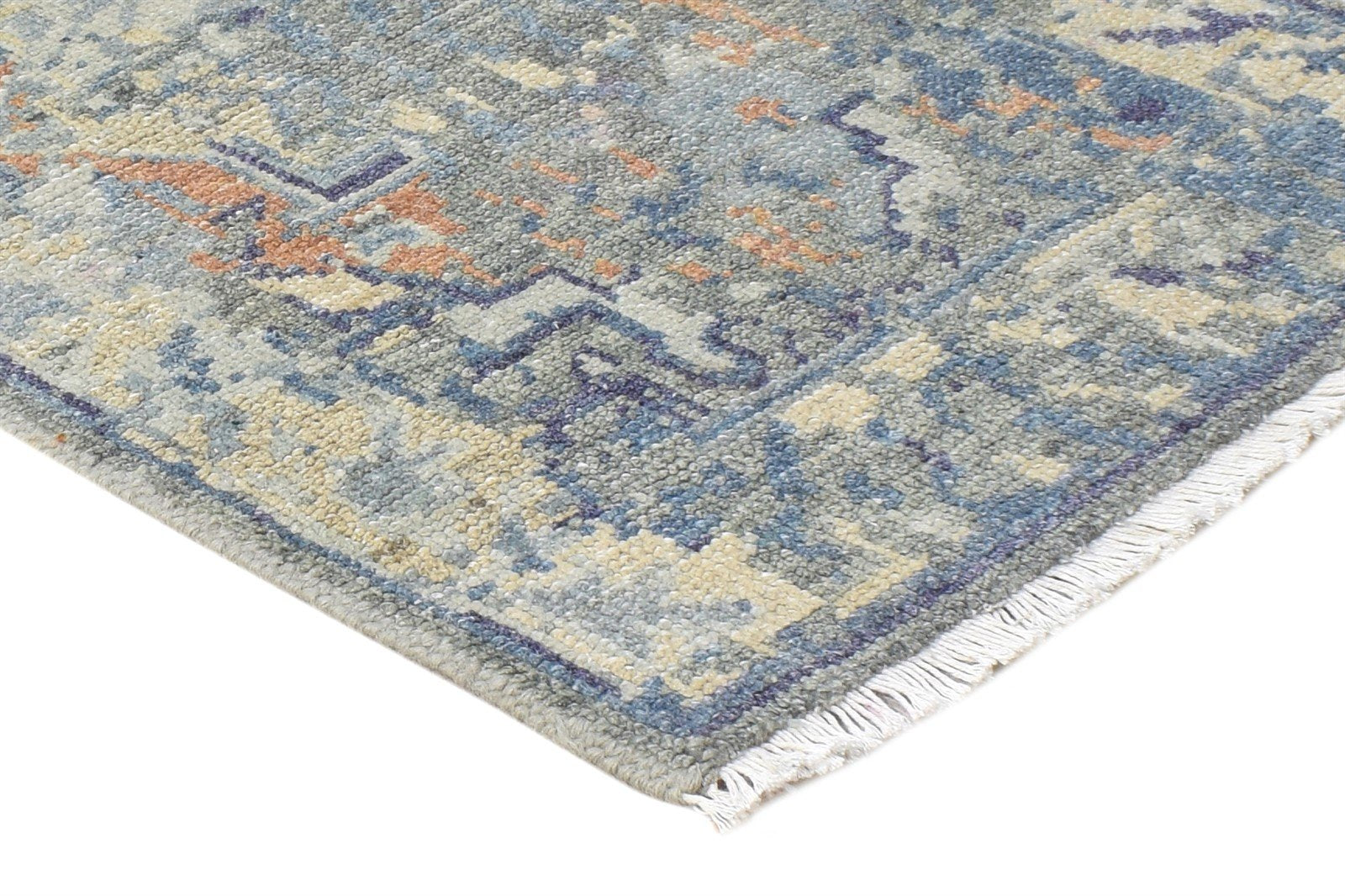 Yevette Wool Silk Beige Rug 2X3 Modern Hand Knotted Heriz-Indian Abstract 7865144311957