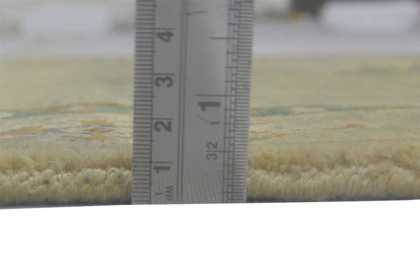 Wool / Silk Beige Rug 3' X 9' Persian Hand Knotted Oushak Oriental Small Runner 7864089575573