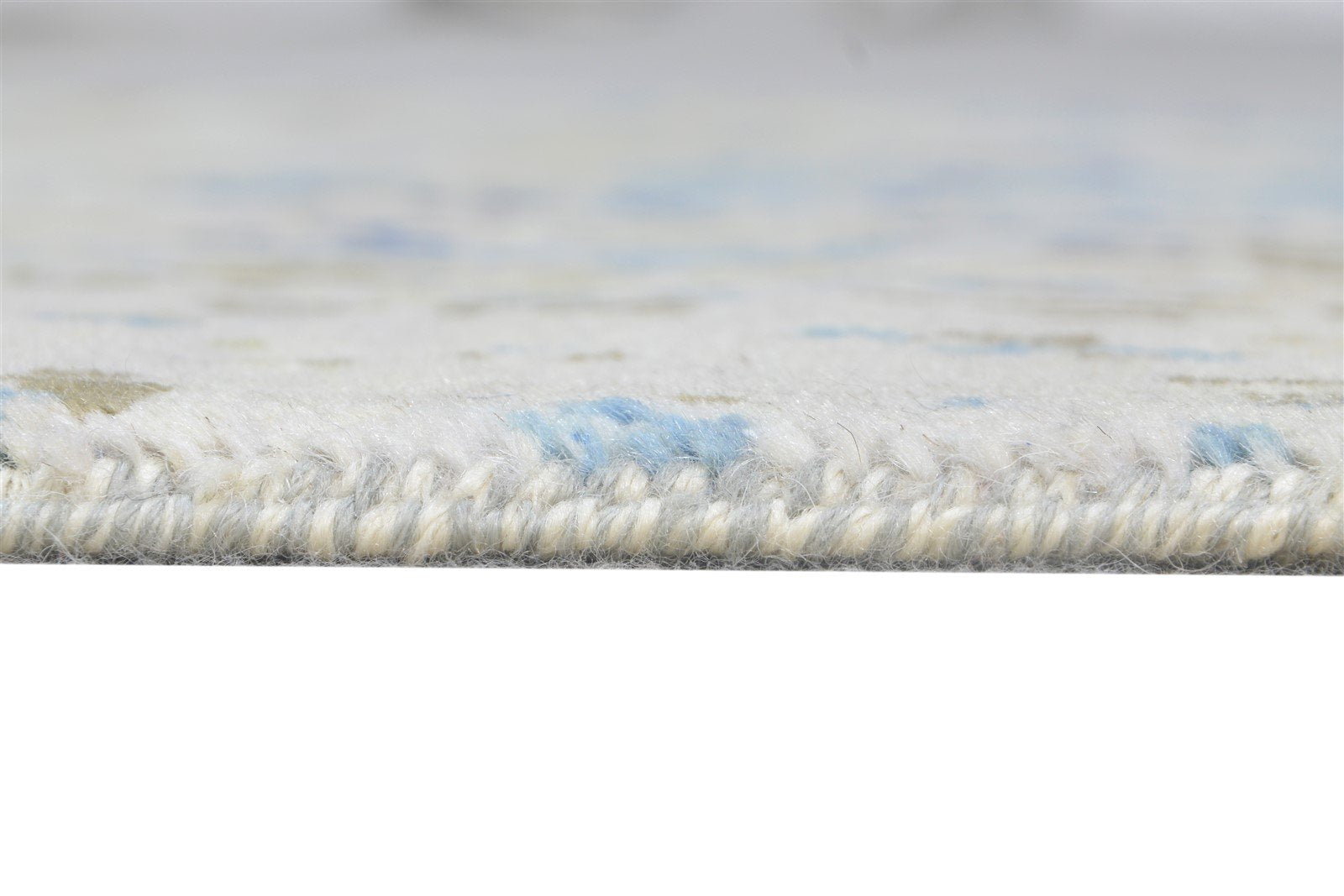 Wool / Silk Beige Rug 3X5 Modern Hand Knotted Oriental Abstract Small Carpet 7864595546261