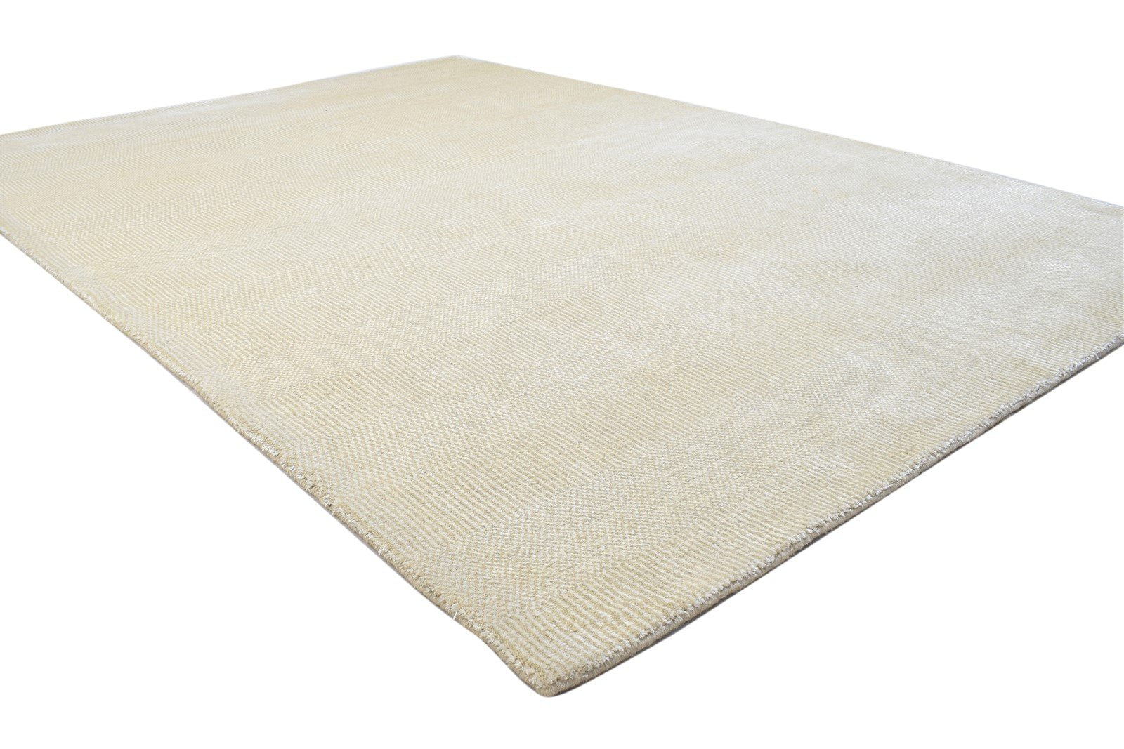 Wool / Silk Beige Rug 5X7 Modern Handloom Moroccan Grass Trellis Room Size 7864151965845