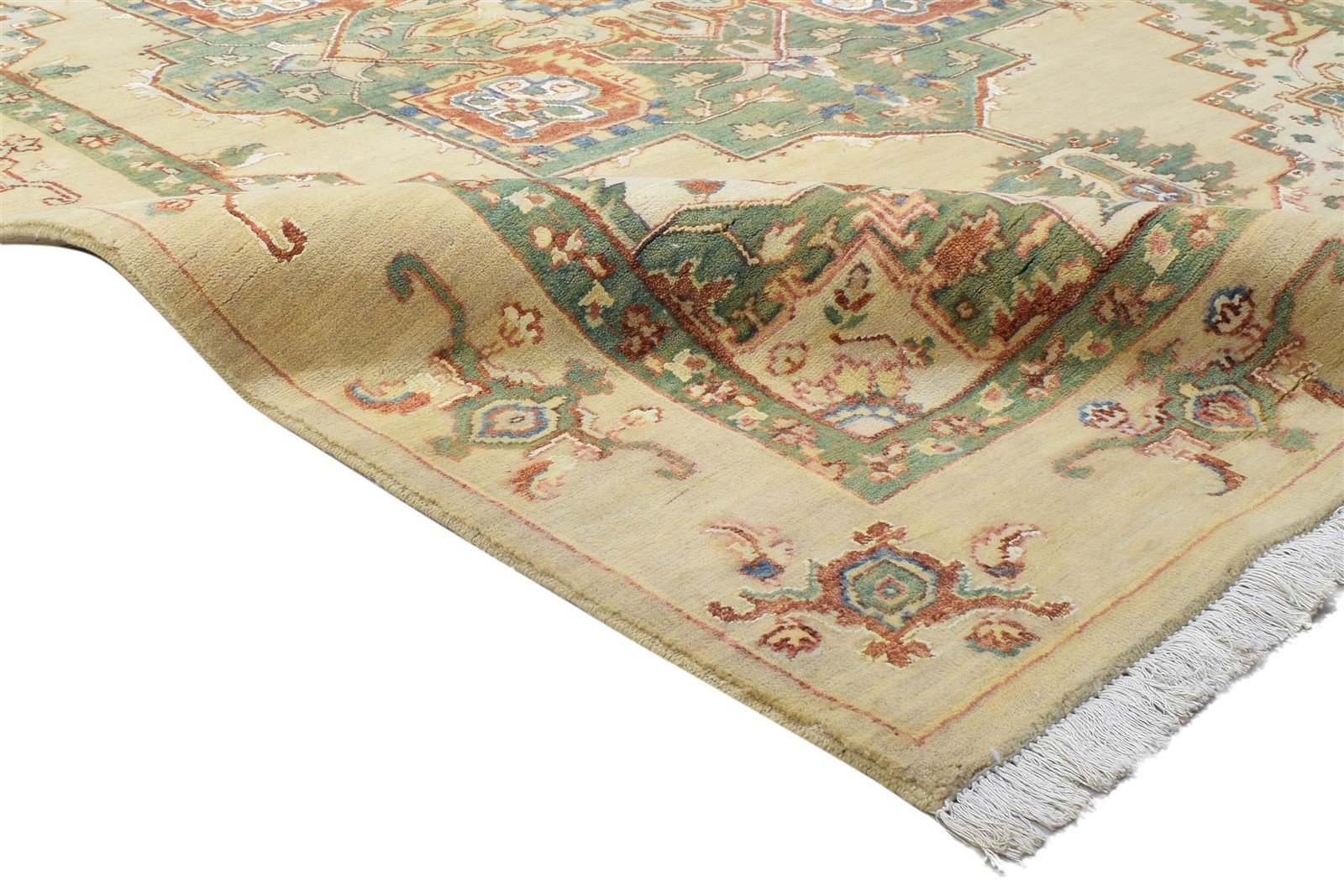 Wool / Silk Beige Rug 5X7 Persian Hand Knotted Oushak Oriental Room Size Carpet 7864091017365
