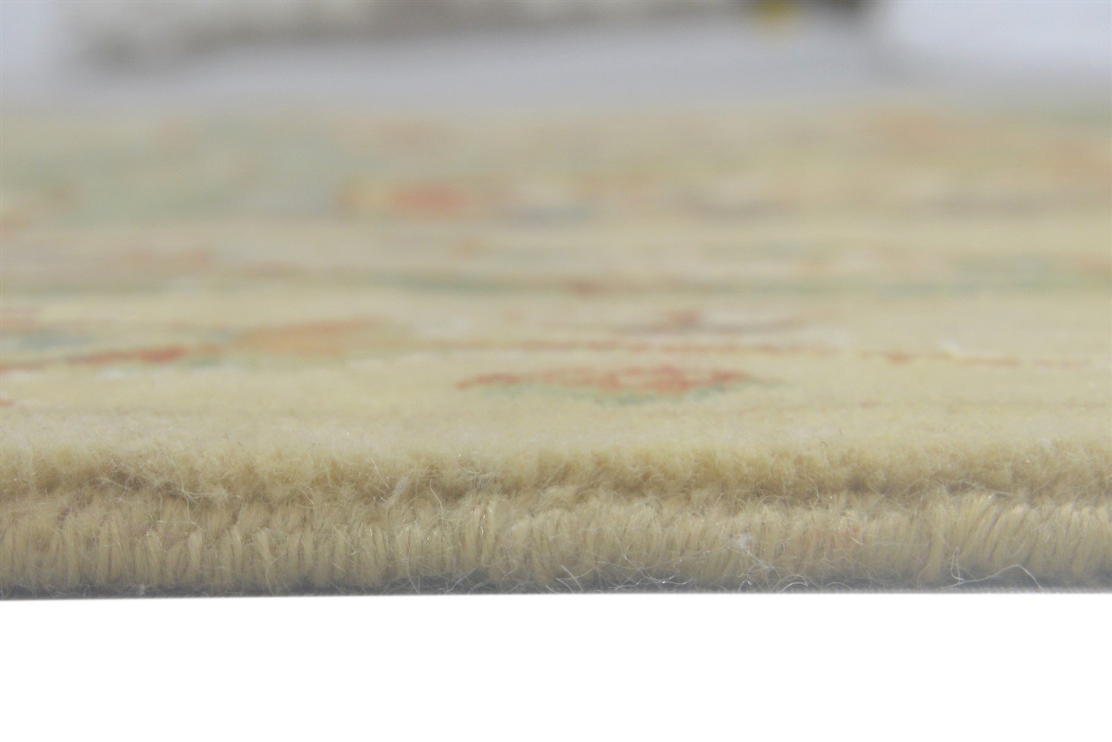 Wool / Silk Beige Rug 5X7 Persian Hand Knotted Oushak Oriental Room Size Carpet 7864091017365