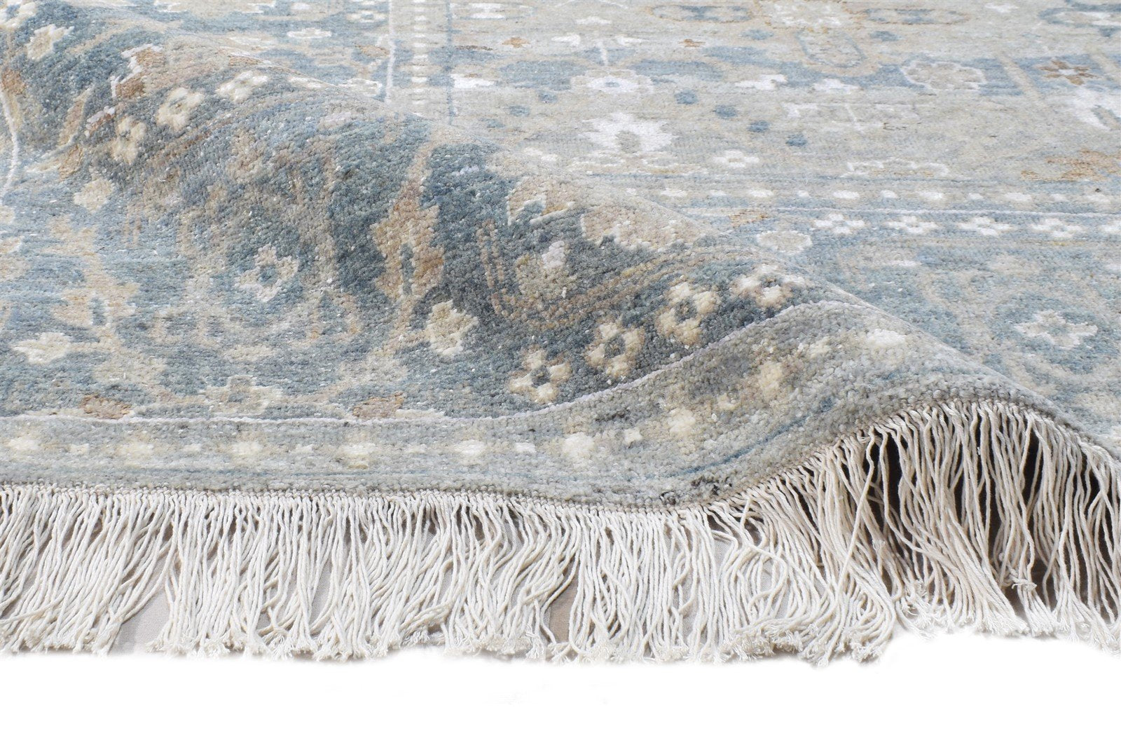 Wool / Silk Beige Rug 8X11 Persian Hand Knotted Kashan Oriental Large Carpet 7864573526165