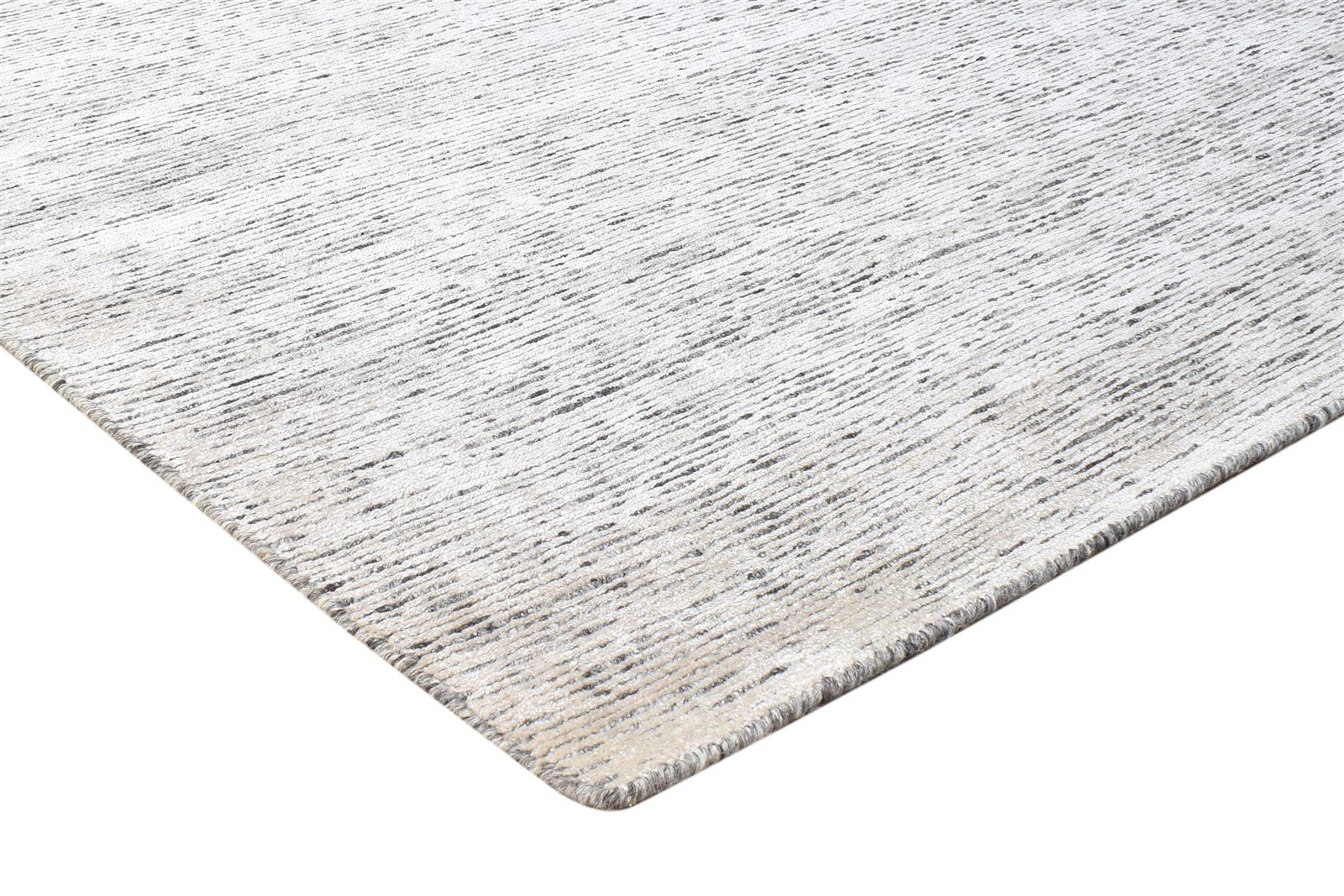 Wool / Silk Beige Rug 9X12 Modern Hand Knotted Scandinavian Solid Large Carpet 7864578277525