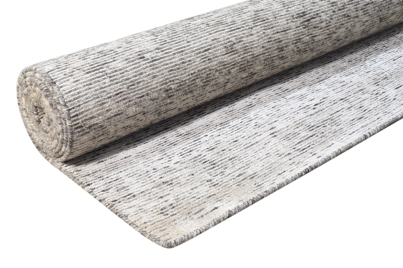 Wool / Silk Beige Rug 9X12 Modern Hand Knotted Scandinavian Solid Large Carpet 7864578277525