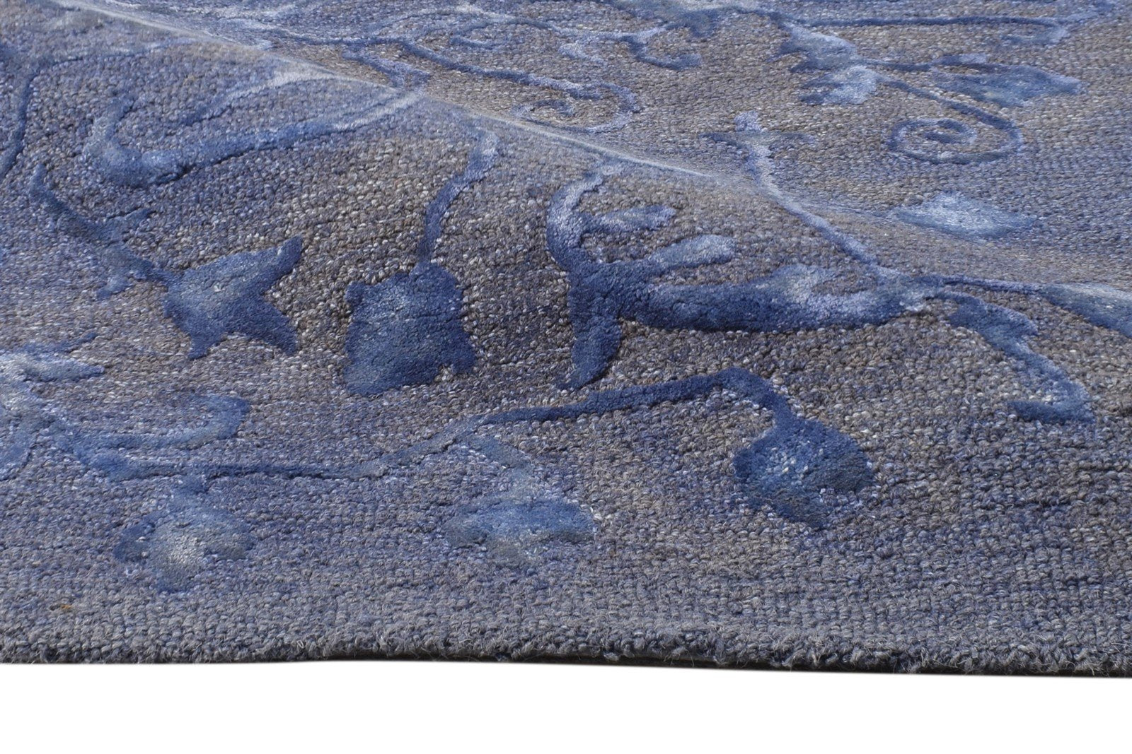 Wool / Silk Blue Rug 3' X 4' Modern Hand Tufted American Abstract Small Carpet 7865178357909