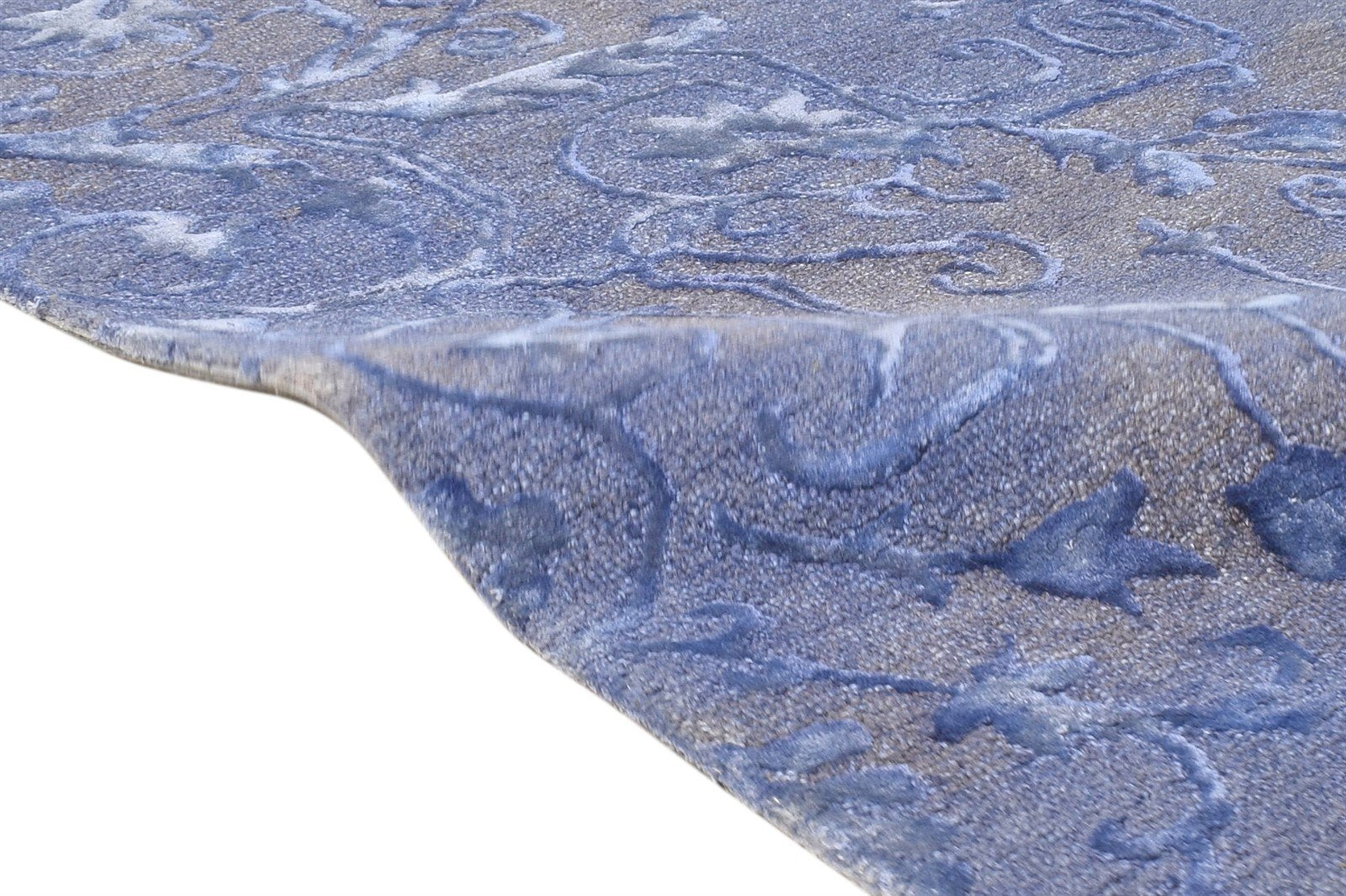 Wool / Silk Blue Rug 3' X 4' Modern Hand Tufted American Abstract Small Carpet 7865178357909