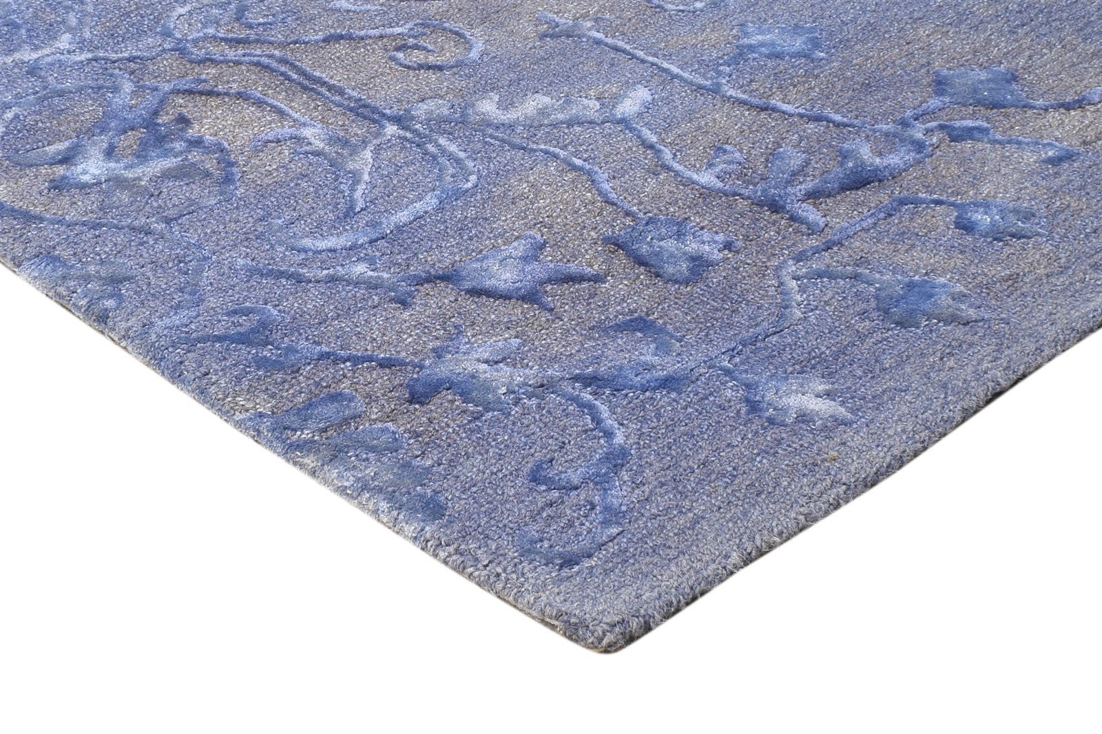 Wool / Silk Blue Rug 3' X 4' Modern Hand Tufted American Abstract Small Carpet 7865178357909