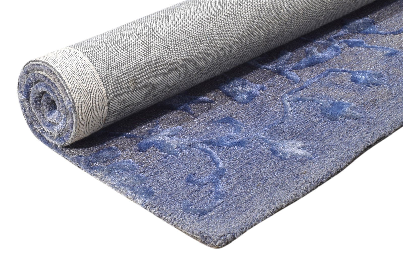 Wool / Silk Blue Rug 3' X 4' Modern Hand Tufted American Abstract Small Carpet 7865178357909