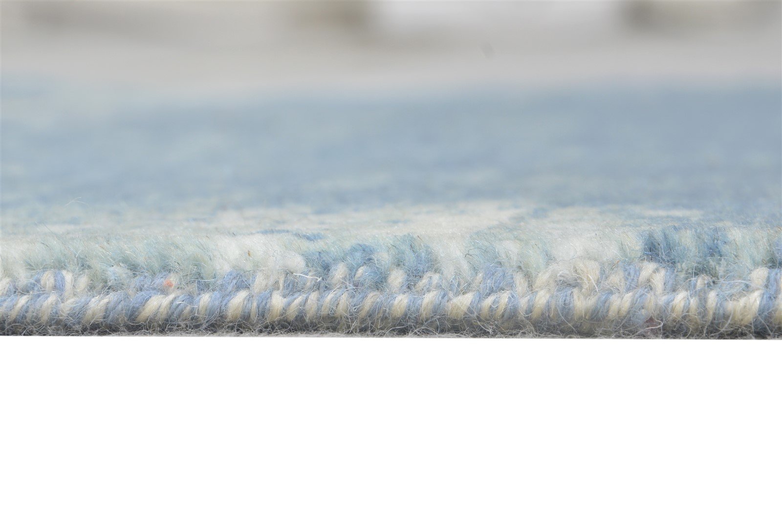 Wool / Silk Blue Rug 3' X 6' Modern Hand Knotted Indian Abstract Small Carpet 7864594137237