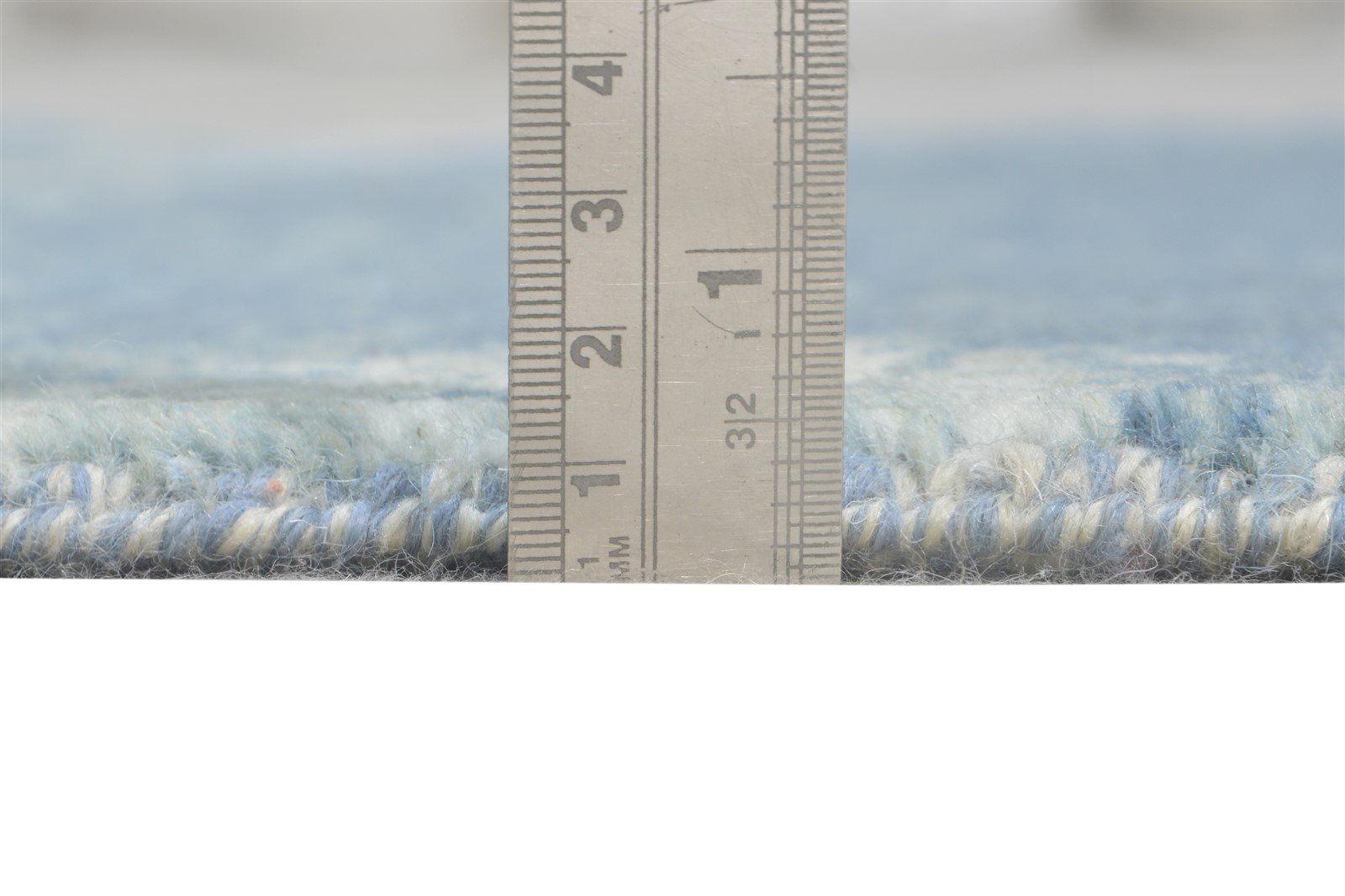 Wool / Silk Blue Rug 3' X 6' Modern Hand Knotted Indian Abstract Small Carpet 7864594137237