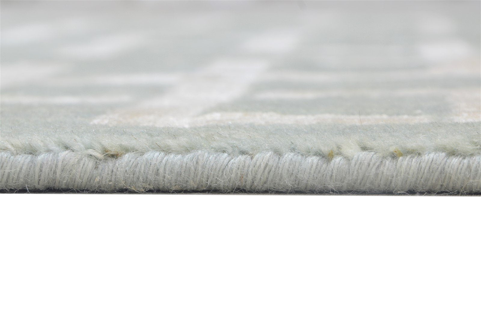 Wool Silk Blue Rug 4X6 Modern Jacquard Loom Scandinavian Trellis Room Size 7864146100373