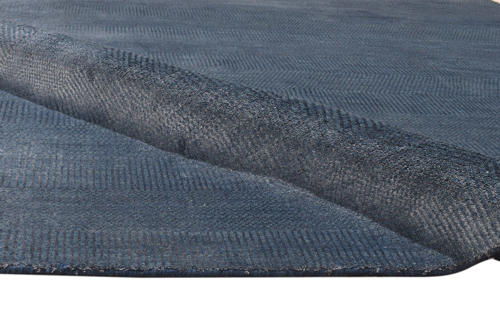 Wool / Silk Blue Rug 5X7 Modern Handloom Moroccan Grass Trellis Room Size 7864151802005
