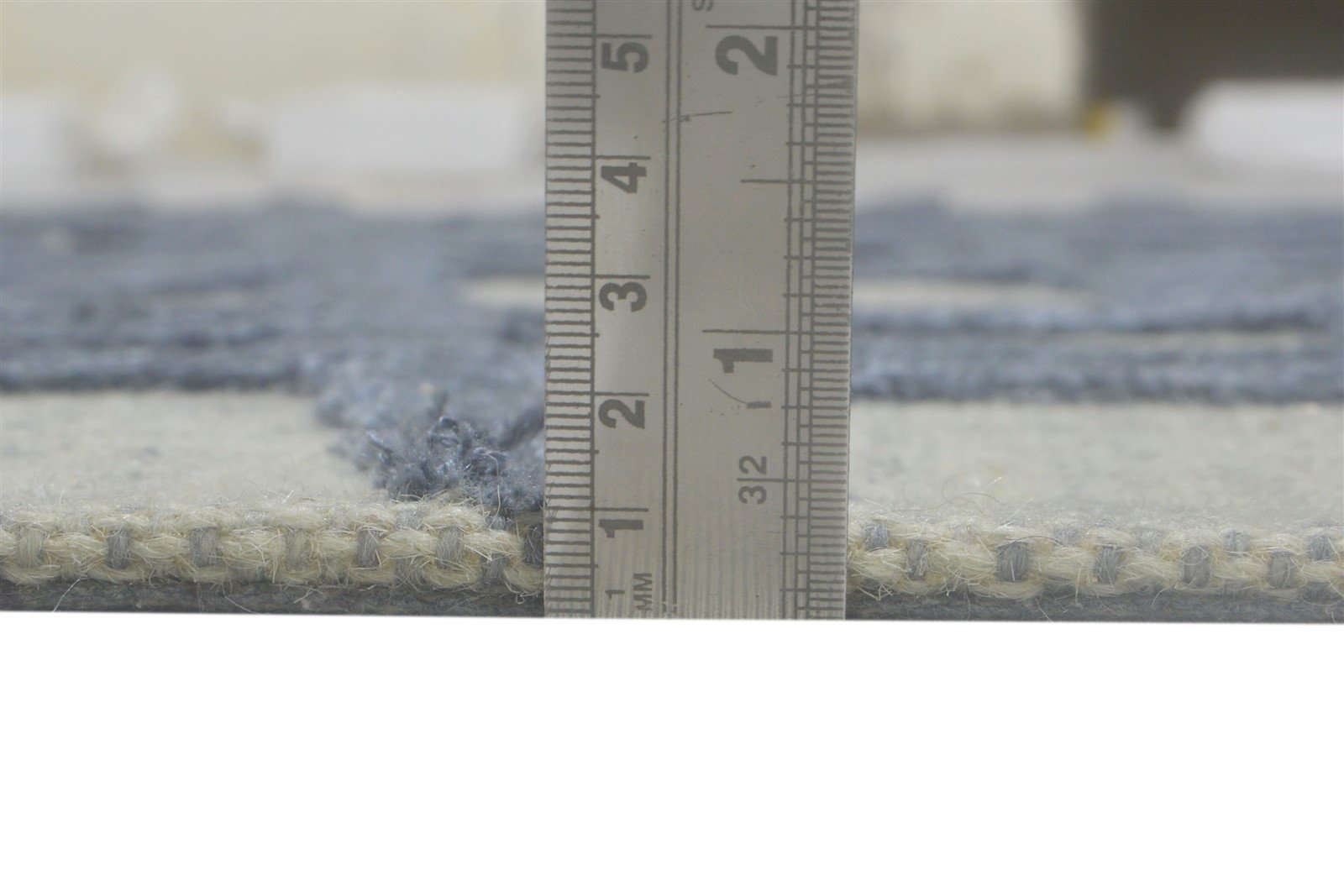Wool / Silk Blue Rug 5X8 Modern Hand Tufted Scandinavian Geometric Room Size 7864092590229