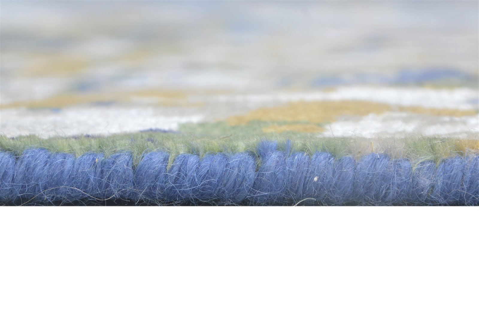 Wool / Silk Blue Rug 8' X 10' Modern Hand Knotted Indian Abstract Large Carpet 7864398545045