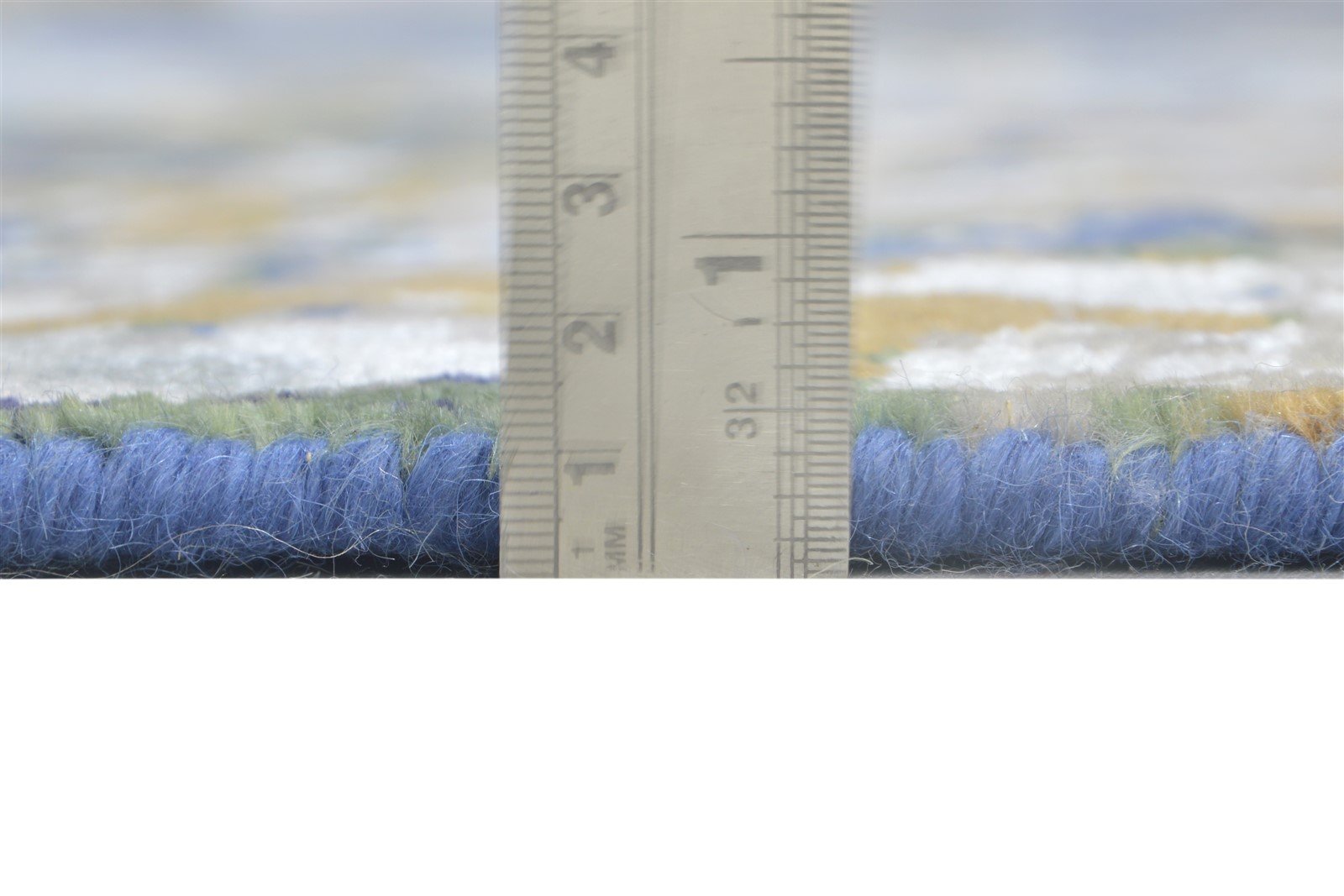Wool / Silk Blue Rug 8' X 10' Modern Hand Knotted Indian Abstract Large Carpet 7864398545045