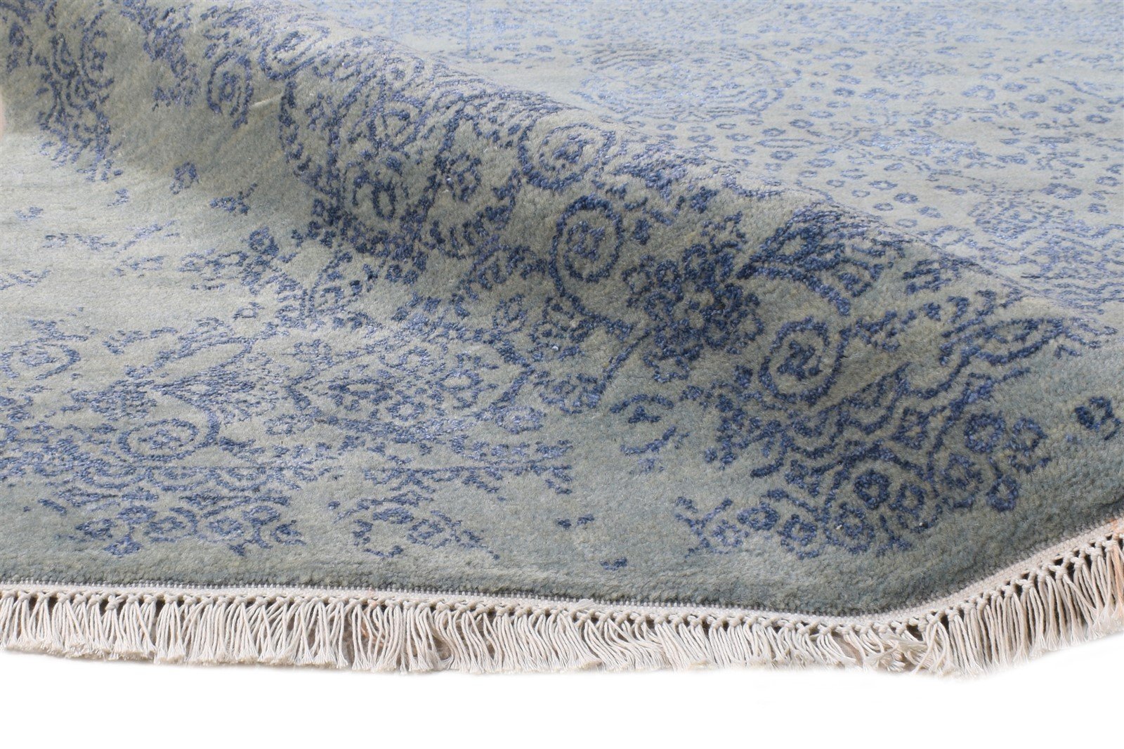 Wool / Silk Blue Rug 9X12 Modern Hand Knotted Oriental Abstract Extra Large 7864608260245