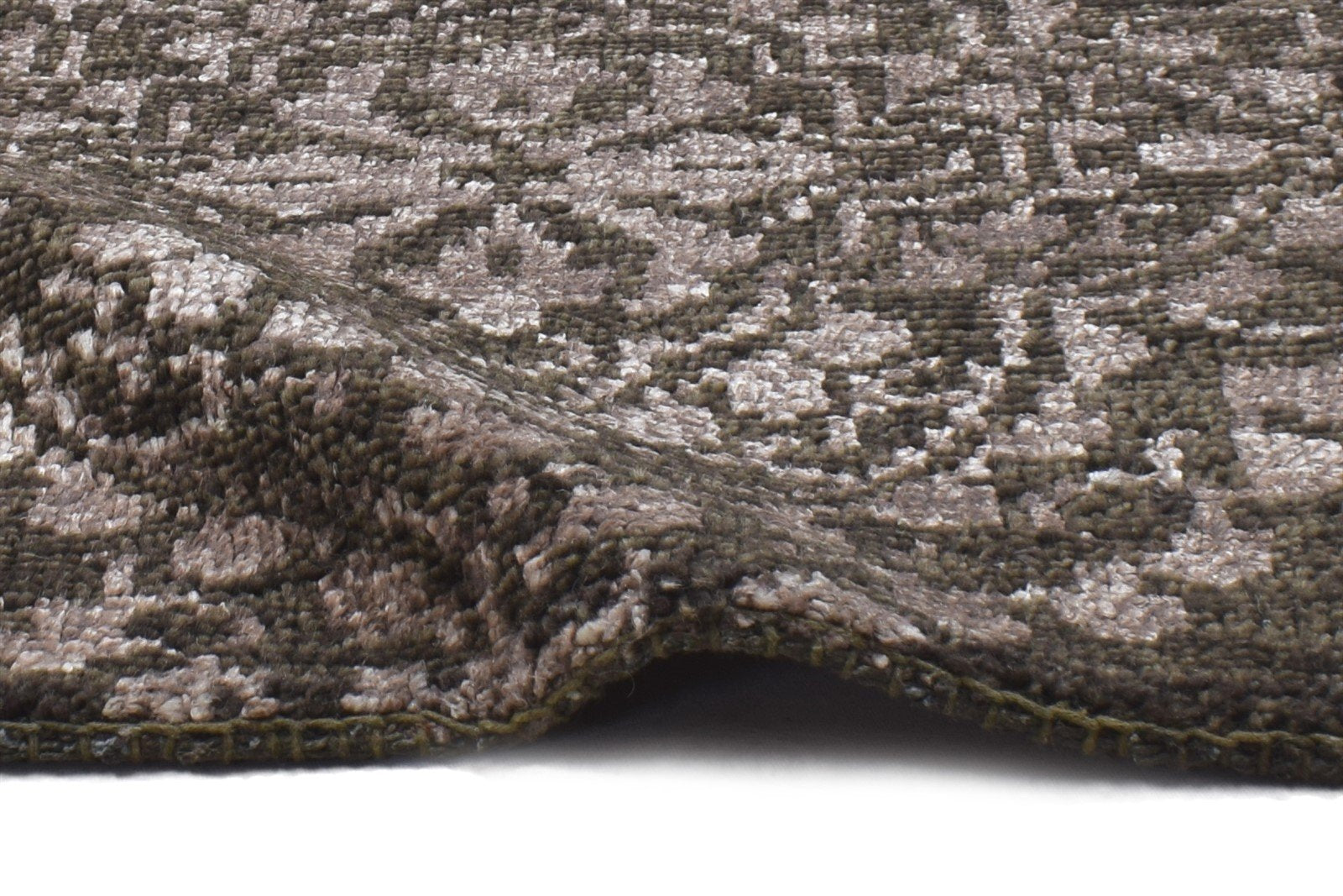 Wool / Silk Brown Rug 2' X 2' Modern Hand Knotted Moroccan Trellis Small Carpet 7864129355925