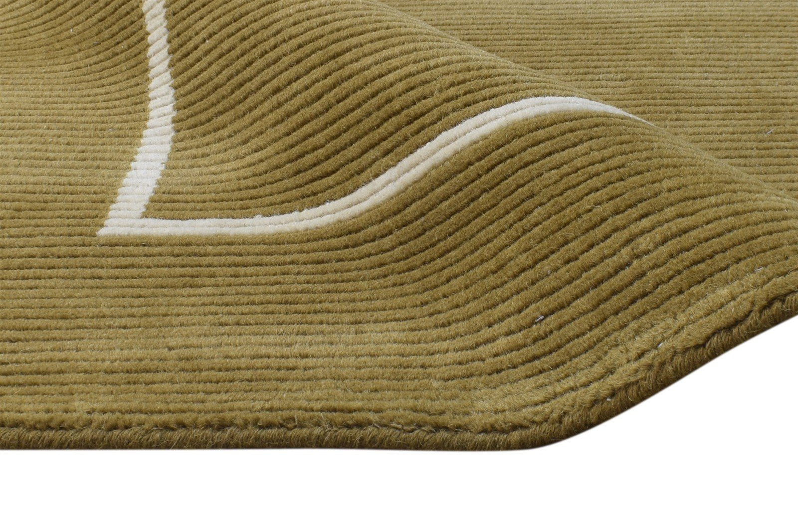 Wool / Silk Brown Rug 4X6 Modern Hand Knotted Scandinavian Bordered Room Size 7865108005013