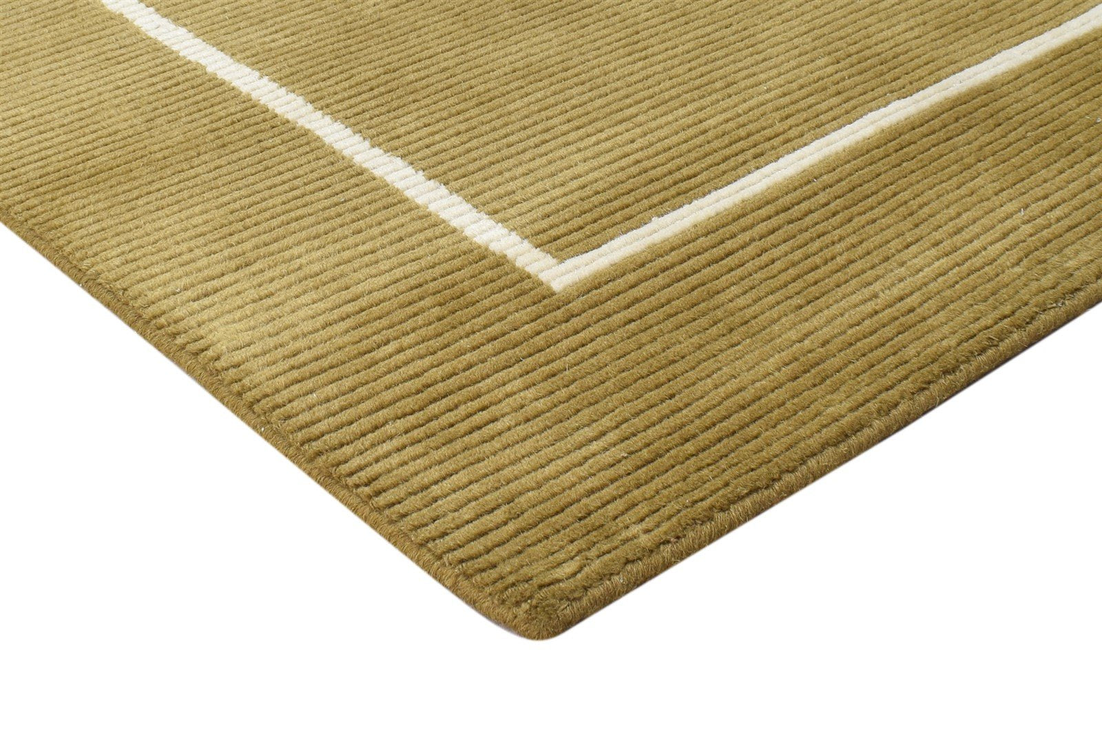 Wool / Silk Brown Rug 4X6 Modern Hand Knotted Scandinavian Bordered Room Size 7865108005013