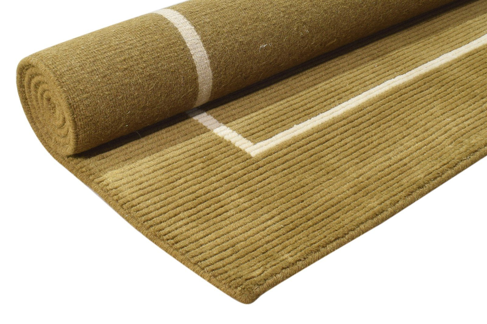 Wool / Silk Brown Rug 4X6 Modern Hand Knotted Scandinavian Bordered Room Size 7865108005013