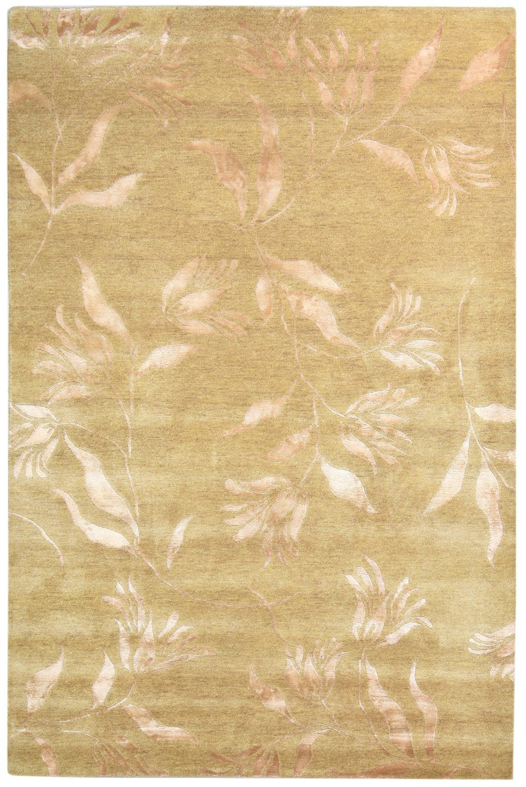 Wool / Silk Brown Rug 6X6 Modern Hand Knotted French Floral Room Size Carpet 7865096568981
