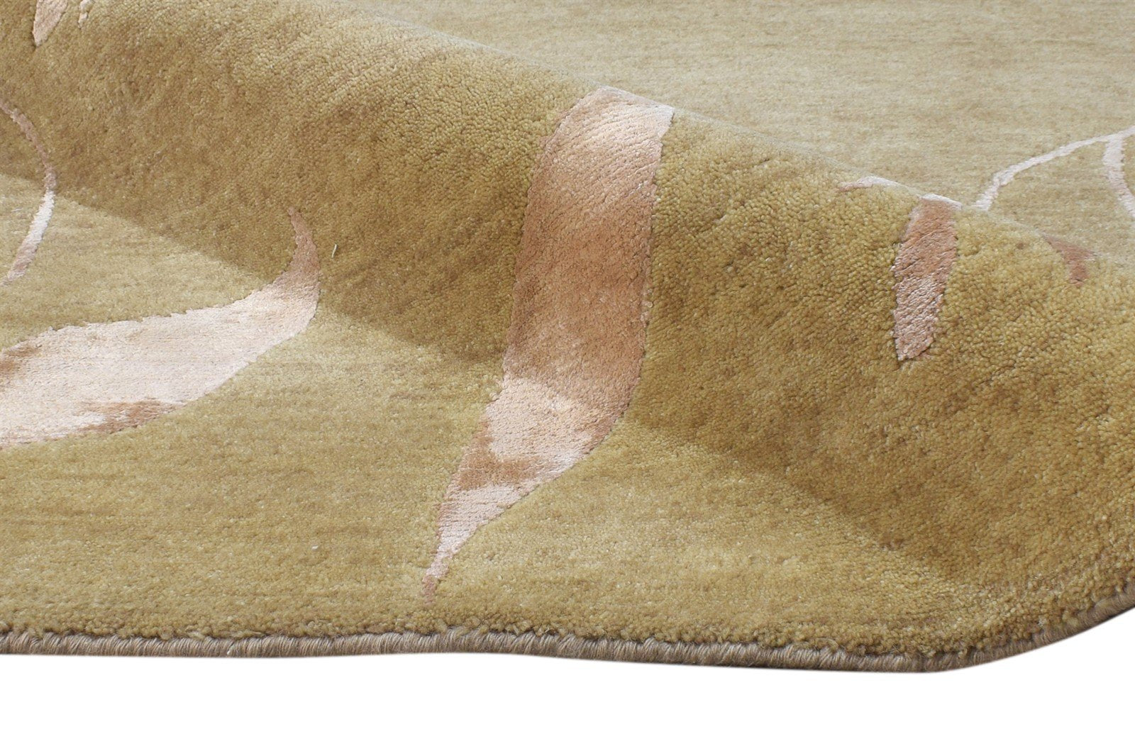 Wool / Silk Brown Rug 6X6 Modern Hand Knotted French Floral Room Size Carpet 7865096568981
