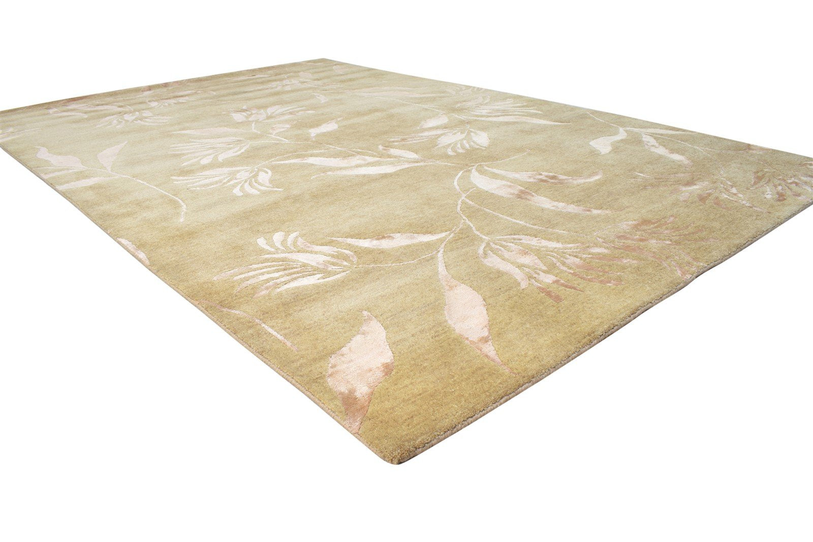 Wool / Silk Brown Rug 6X6 Modern Hand Knotted French Floral Room Size Carpet 7865096568981