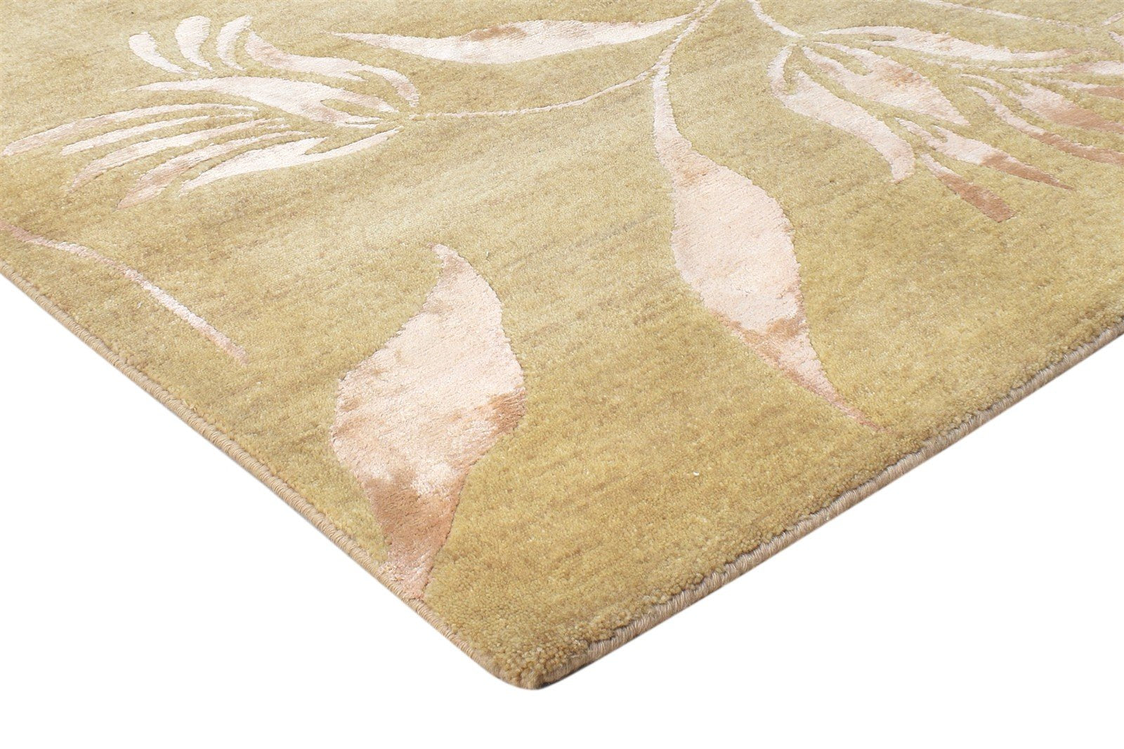 Wool / Silk Brown Rug 6X6 Modern Hand Knotted French Floral Room Size Carpet 7865096568981
