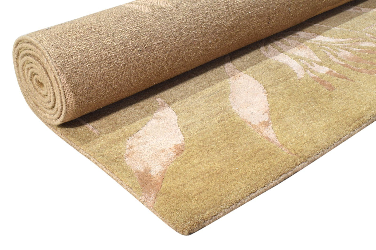 Wool / Silk Brown Rug 6X6 Modern Hand Knotted French Floral Room Size Carpet 7865096568981