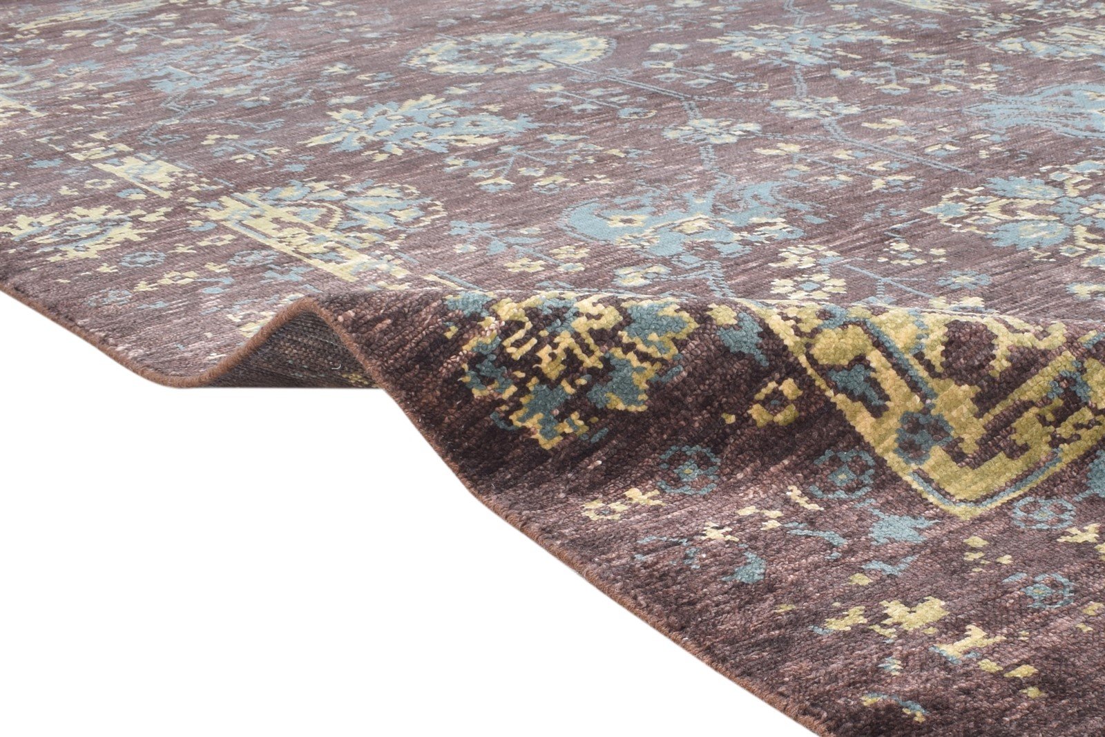 Wool / Silk Brown Rug 6X9 Persian Hand Knotted Oushak Oriental Room Size Carpet 7865146245269