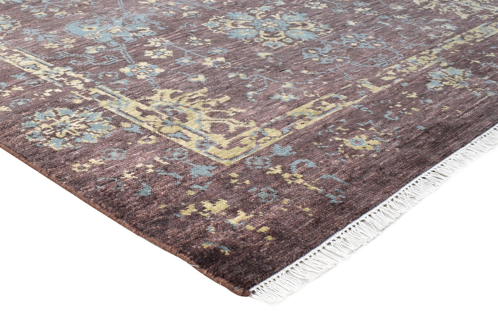 Wool / Silk Brown Rug 6X9 Persian Hand Knotted Oushak Oriental Room Size Carpet 7865146245269