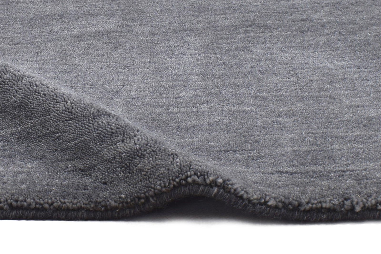 Wool / Silk Charcoal Rug 2X2 Modern Hand Knotted Scandinavian Solid Small 7864131747989