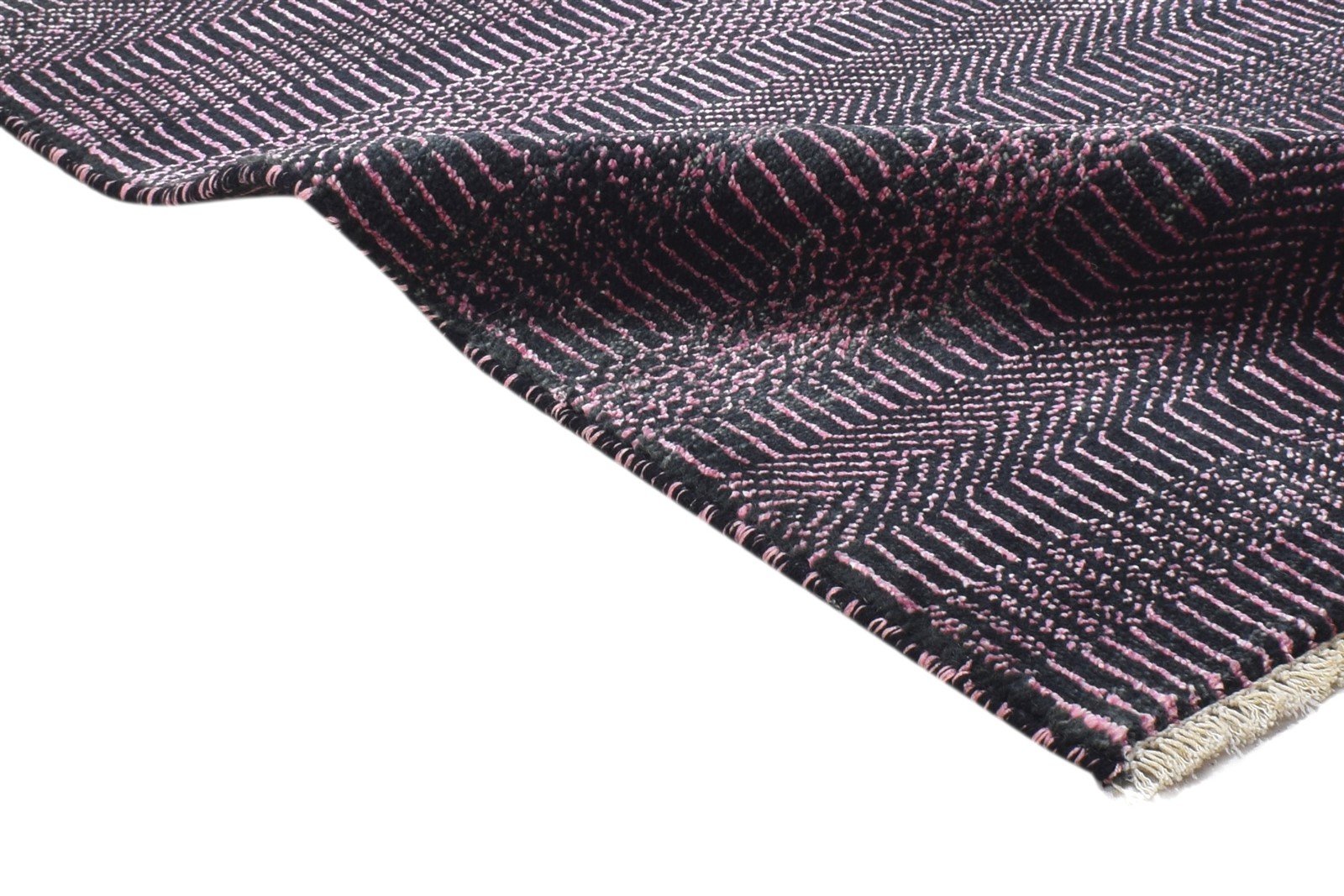 Wool / Silk Charcoal Rug 2X3 Modern Hand Knotted Grass Trellis Small 7864198103189