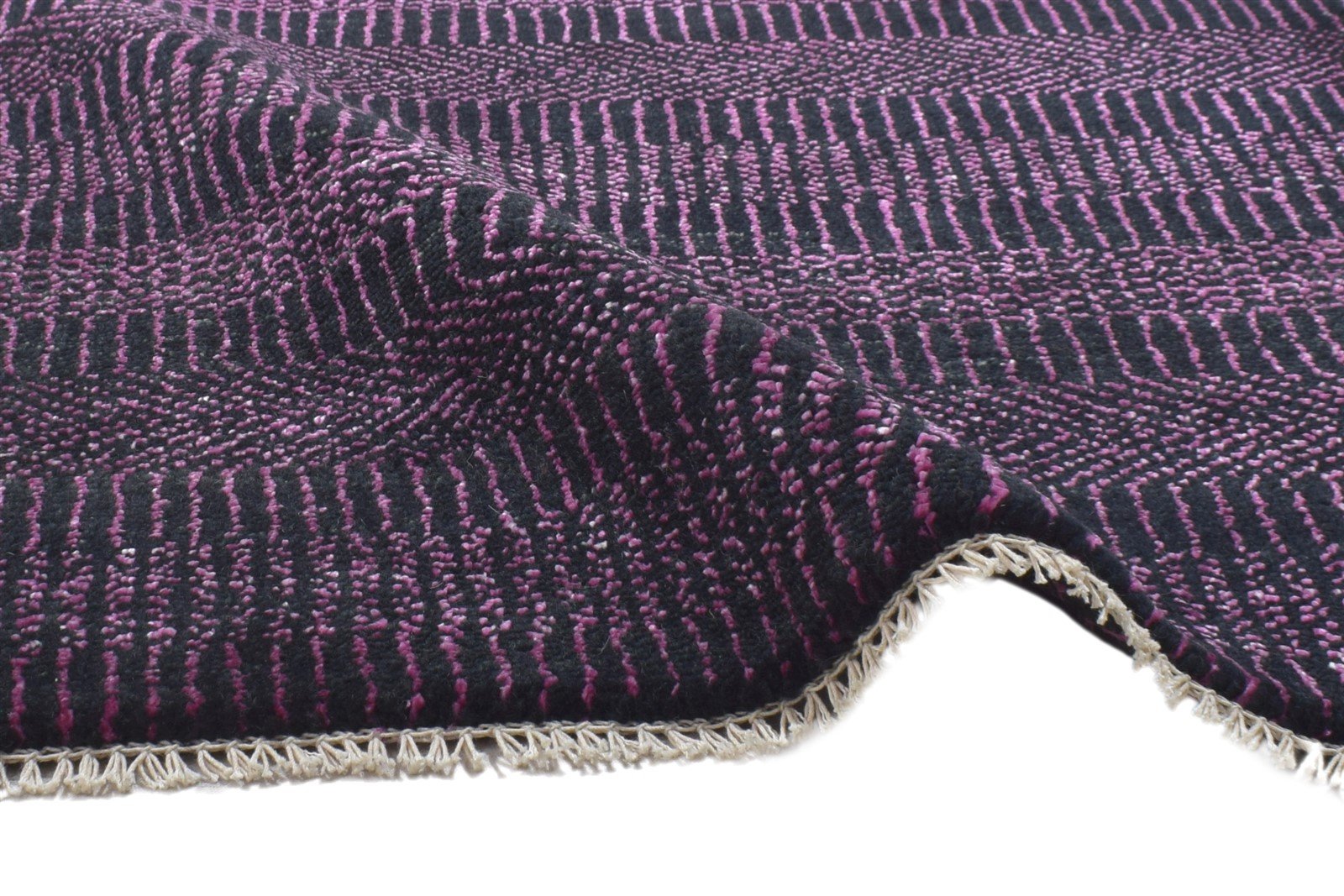 Wool Silk Charcoal Rug 2X3 Modern Hand Knotted Grass Trellis Small Rug 7864197349525