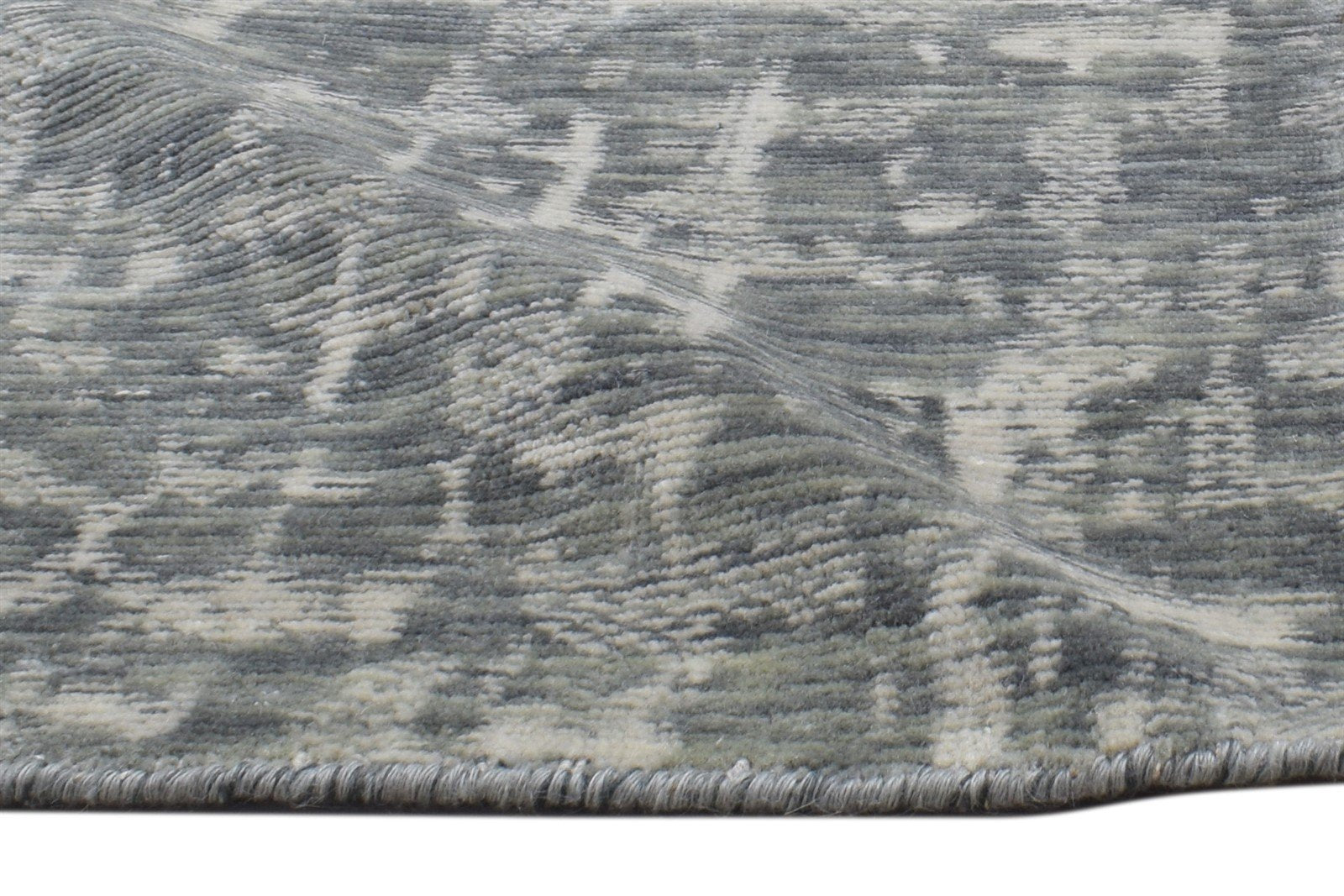 Wool Silk Charcoal Rug 2X8 Modern Jacquard Loom Scandinavian Abstract Small 7864148328597