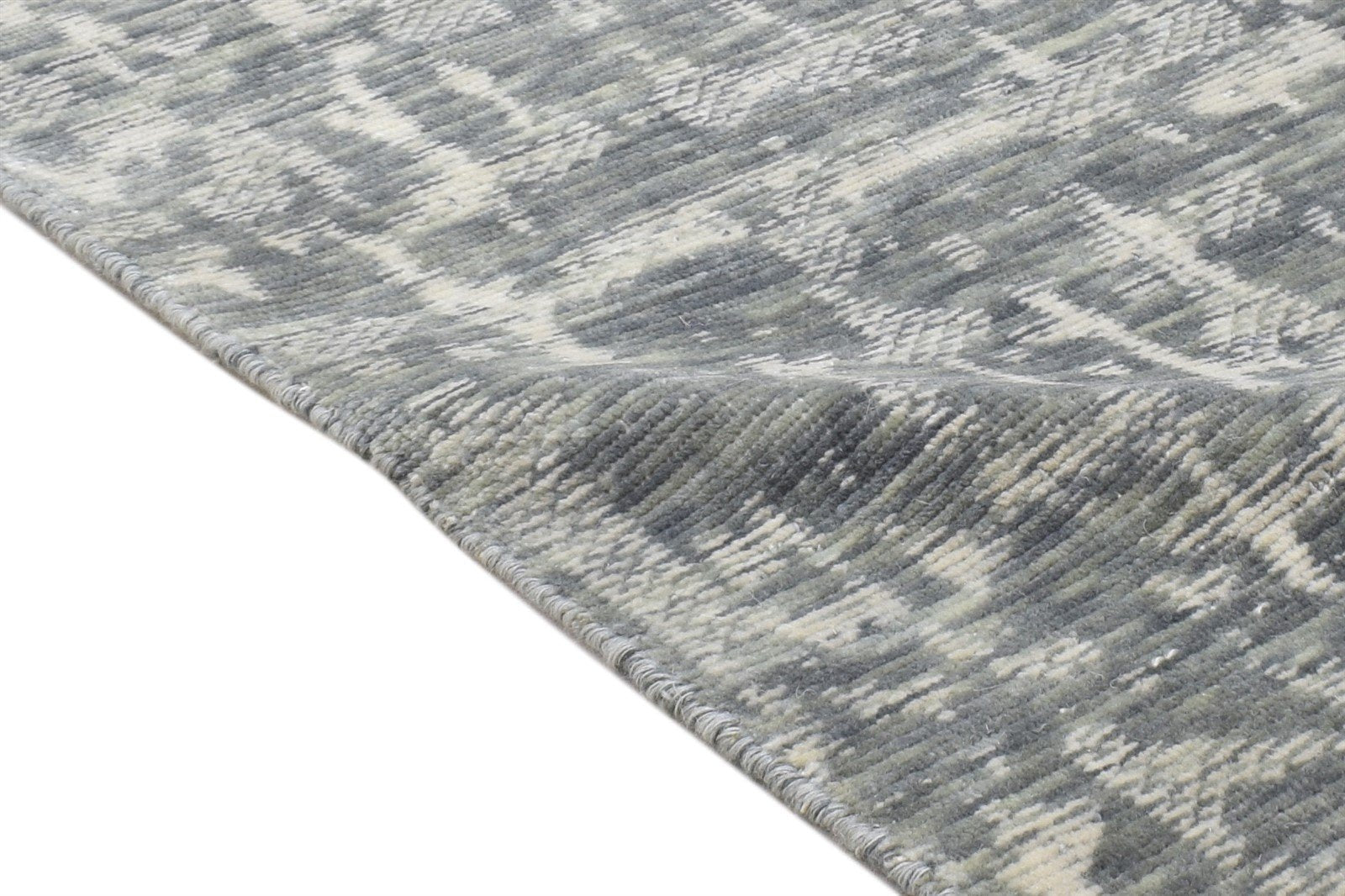 Wool Silk Charcoal Rug 2X8 Modern Jacquard Loom Scandinavian Abstract Small 7864148328597
