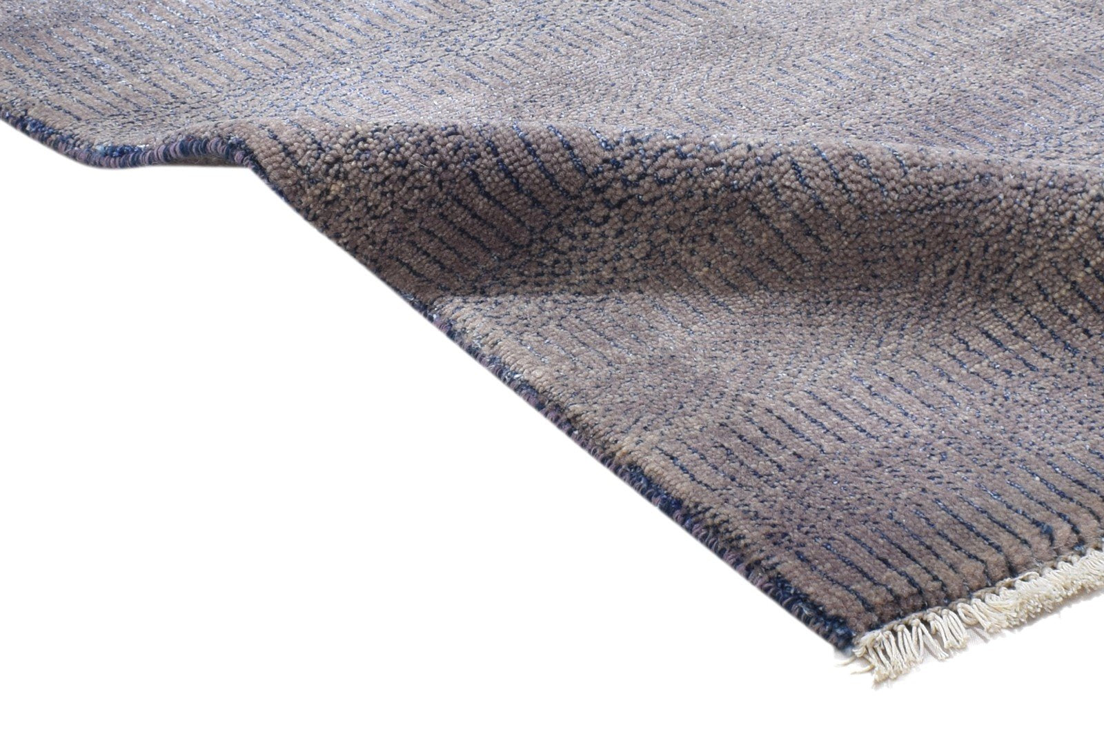 Wool / Silk Chocolate Rug 2X3 Modern Hand Knotted Grass Trellis Small Rug 7864196890773