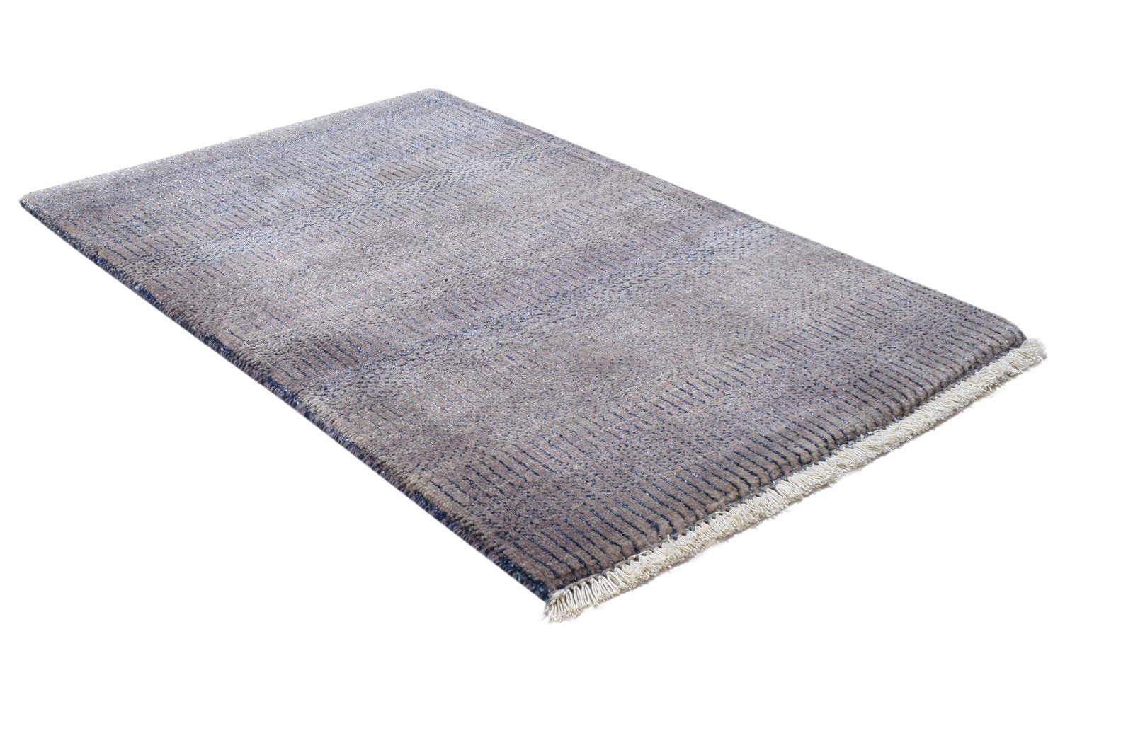 Wool / Silk Chocolate Rug 2X3 Modern Hand Knotted Grass Trellis Small Rug 7864196890773