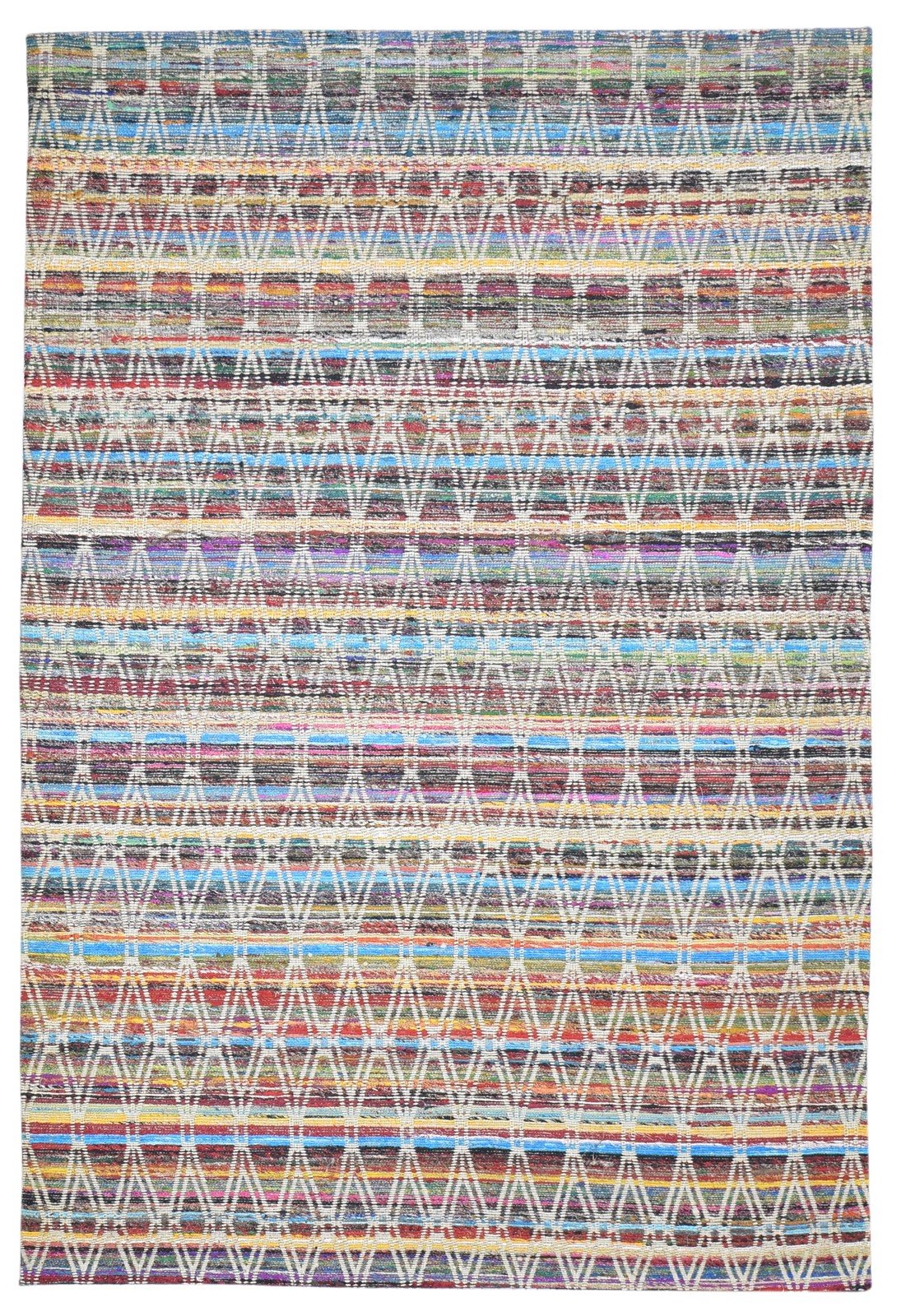 Wool / Silk Color Rug 5X7 Modern Jacquard Loom Bohemian Diamond Room Size 7864179556501