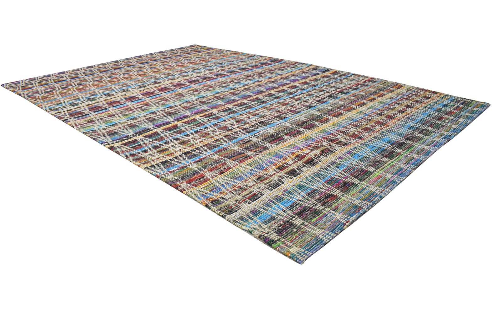 Wool / Silk Color Rug 5X7 Modern Jacquard Loom Bohemian Diamond Room Size 7864179556501