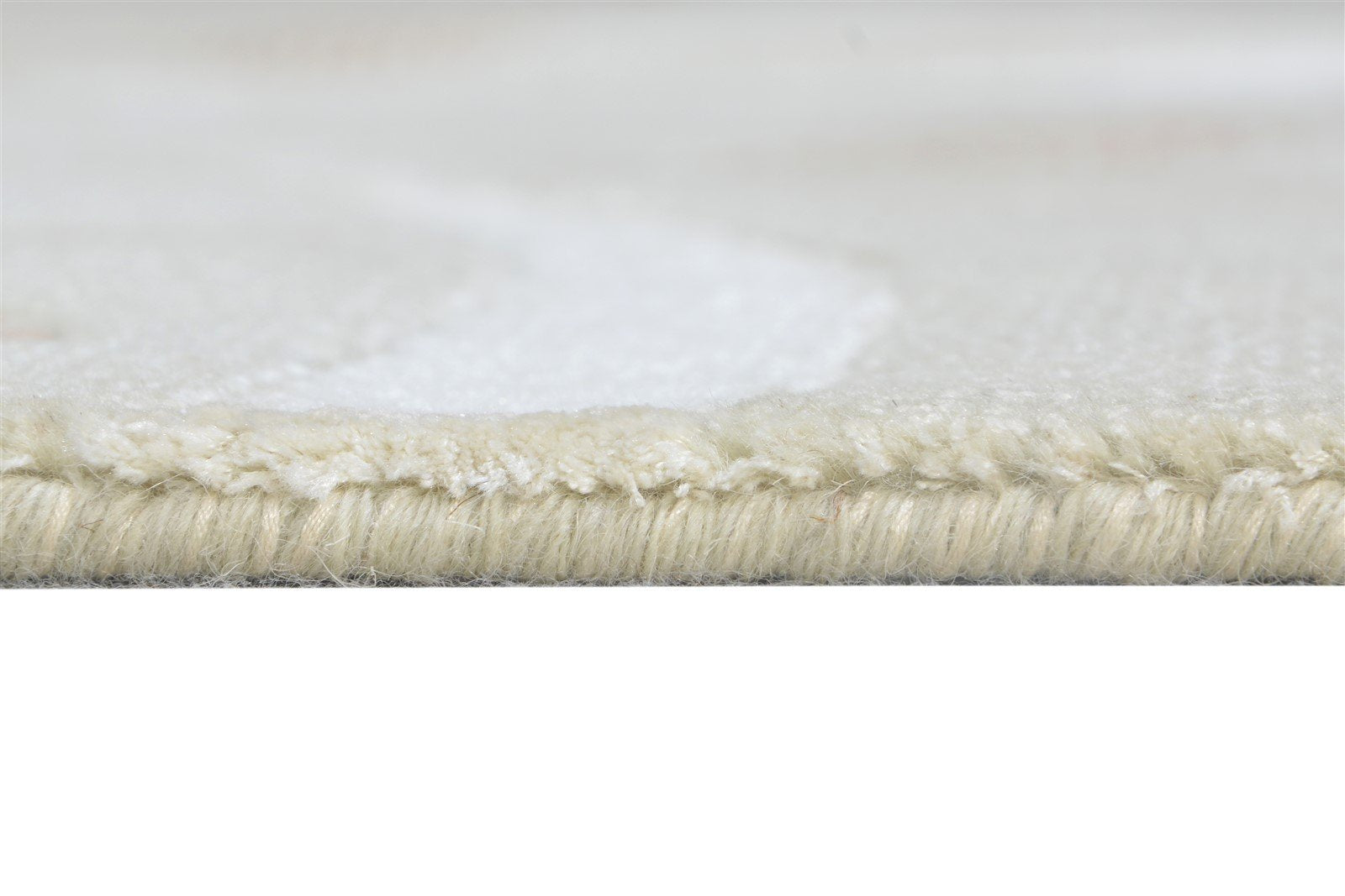 Wool / Silk Cream Rug 6X8 Modern Hand Knotted French Floral Room Size Carpet 7865094373525