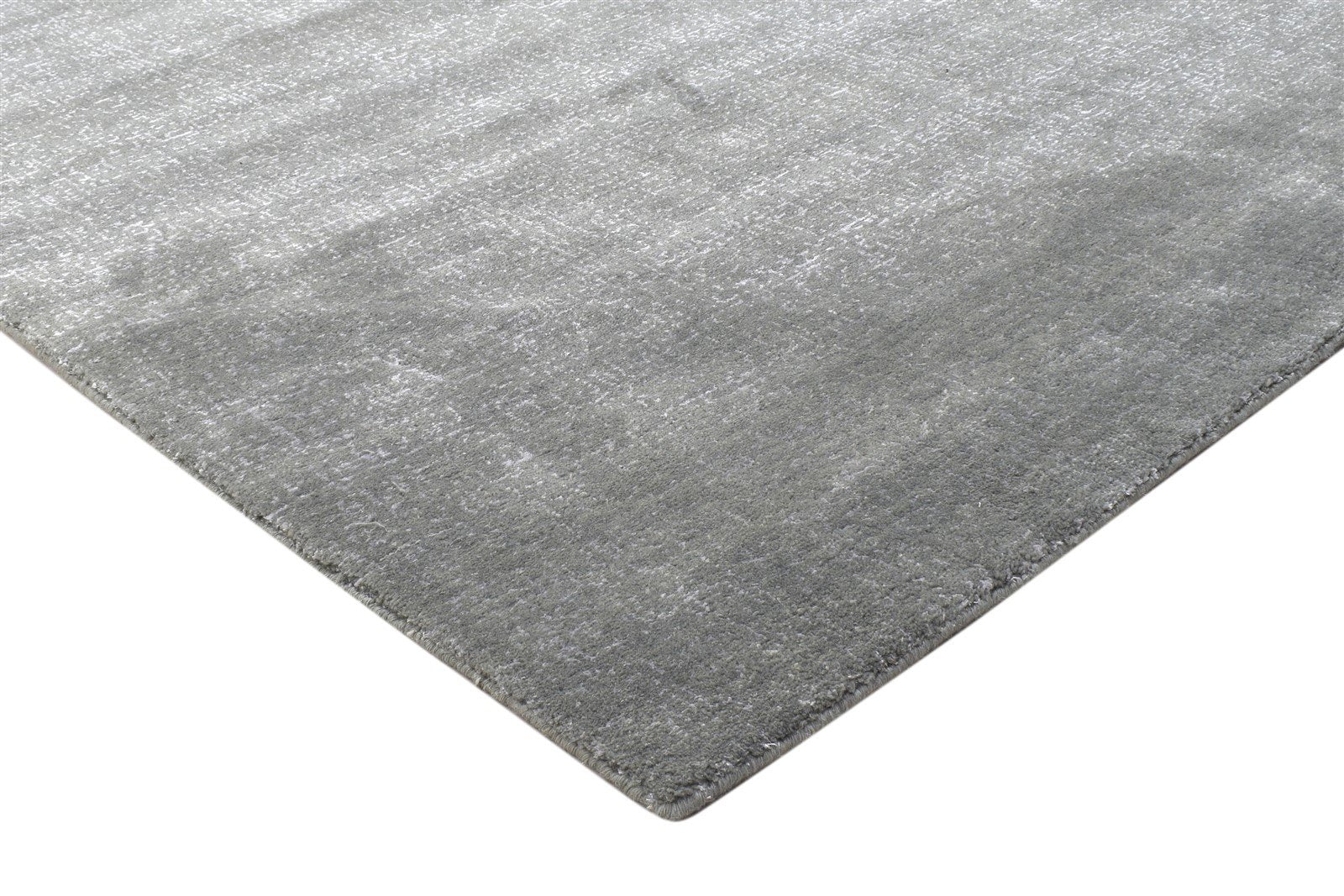 Wool Silk Dark Grey Rug 5X8 Modern Jacquard Loom Scandinavian Solid Room Size 7864145051797