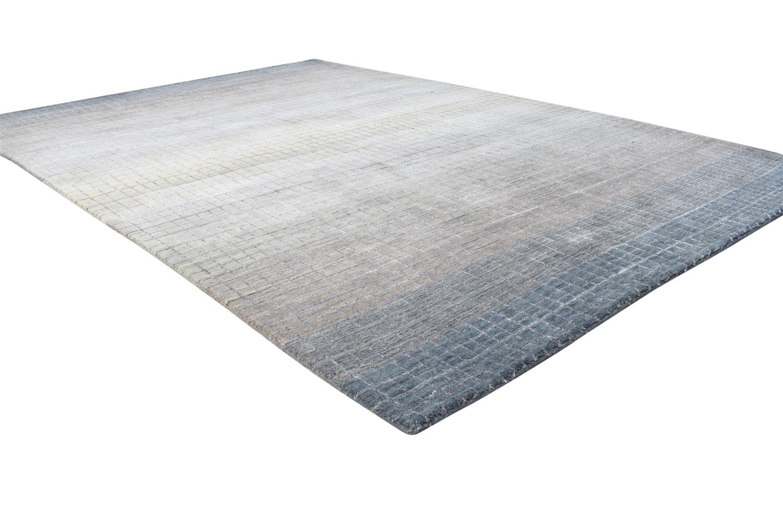 Wool / Silk Dark Grey Rug 6X8 Modern Handloom Scandinavian Geometric Room Size 7864800346261