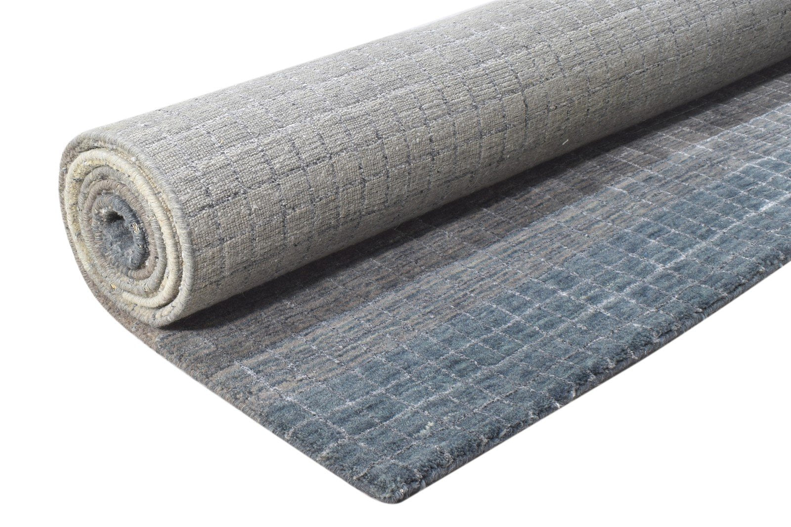 Wool / Silk Dark Grey Rug 6X8 Modern Handloom Scandinavian Geometric Room Size 7864800346261