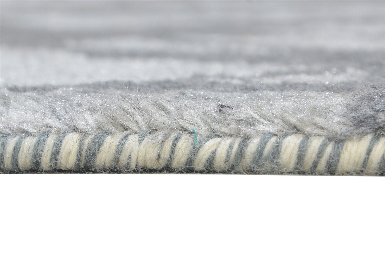 Wool / Silk Dark Grey Rug 9X12 Modern Hand Knotted Scandinavian Abstract Large 7864968183957