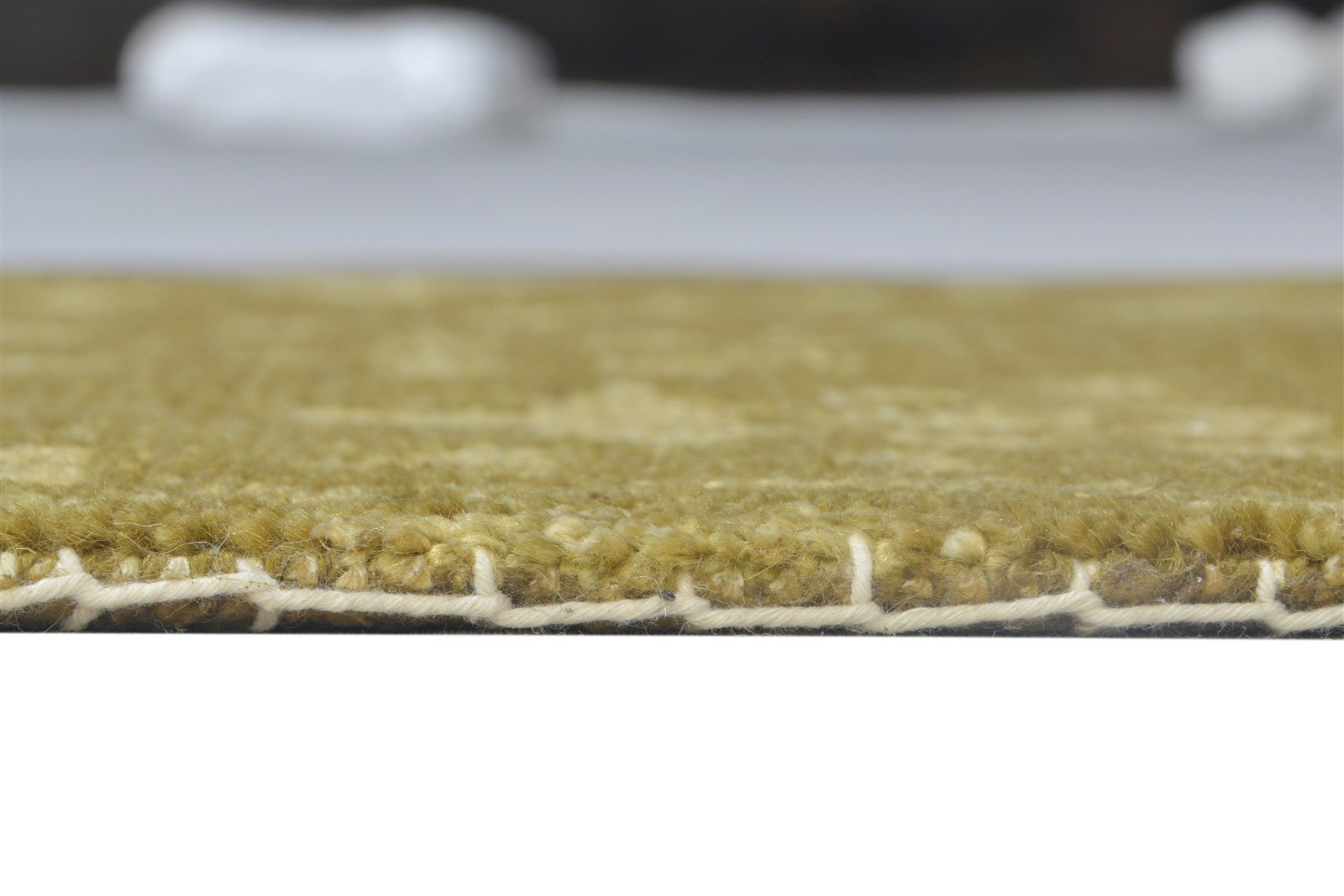 Wool / Silk Gold Rug 2' X 2' Modern Hand Knotted Moroccan Trellis Small Carpet 7864132534421