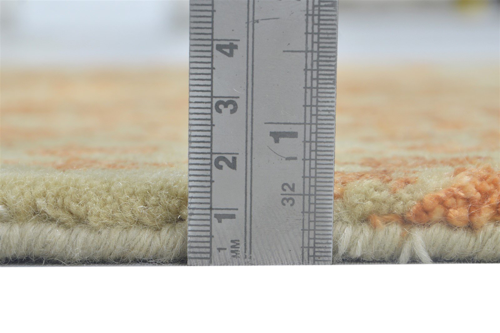 Wool / Silk Gold Rug 3X6 Modern Hand Knotted Scandinavian Abstract Small Carpet 7864100126869