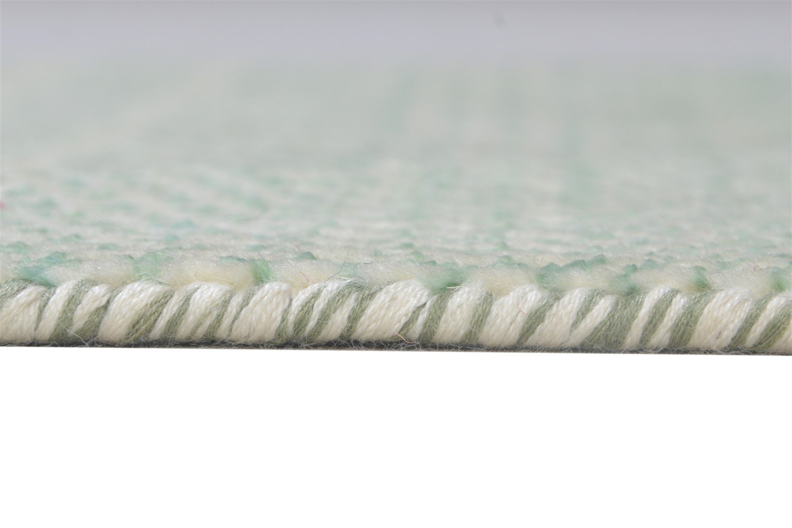 Wool / Silk Green Rug 2X3 Modern Hand Knotted Scandinavian Grass Trellis Small 7864217043093